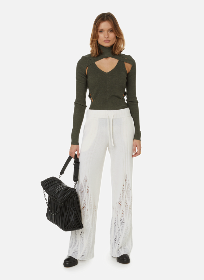 Wool-blend top with cut-outs DION LEE