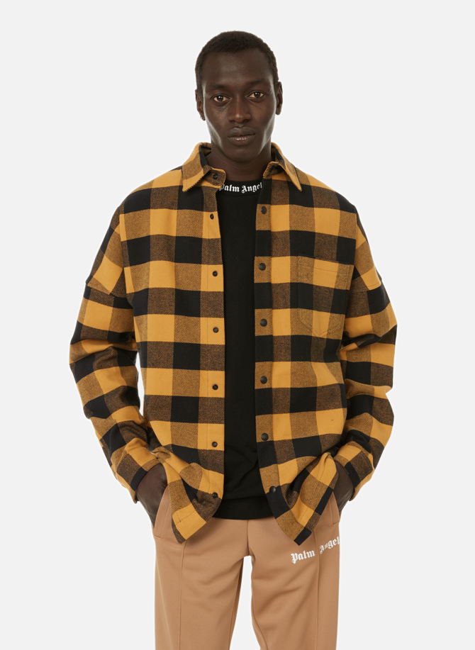 PALM ANGELS oversized checked cotton overshirt