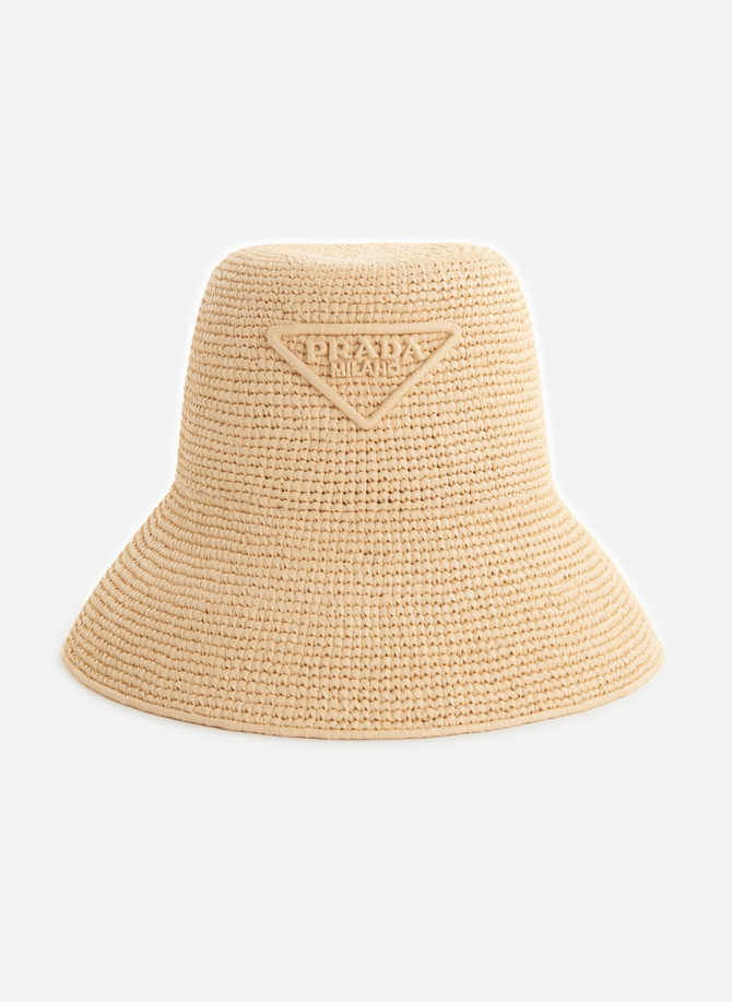 PRADA woven straw effect hat