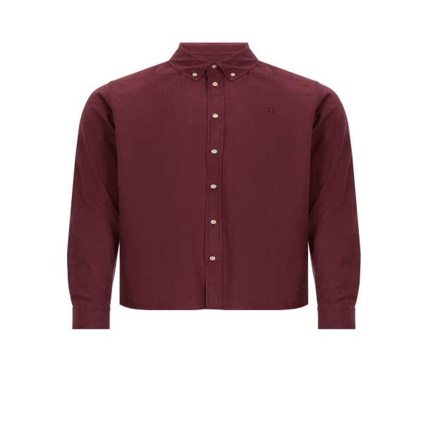Les Deux Button Down Long-sleeve Cotton Shirt In Red