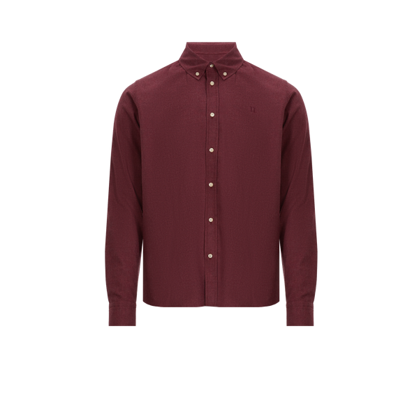 Les Deux Button Down Long-sleeve Cotton Shirt In Red