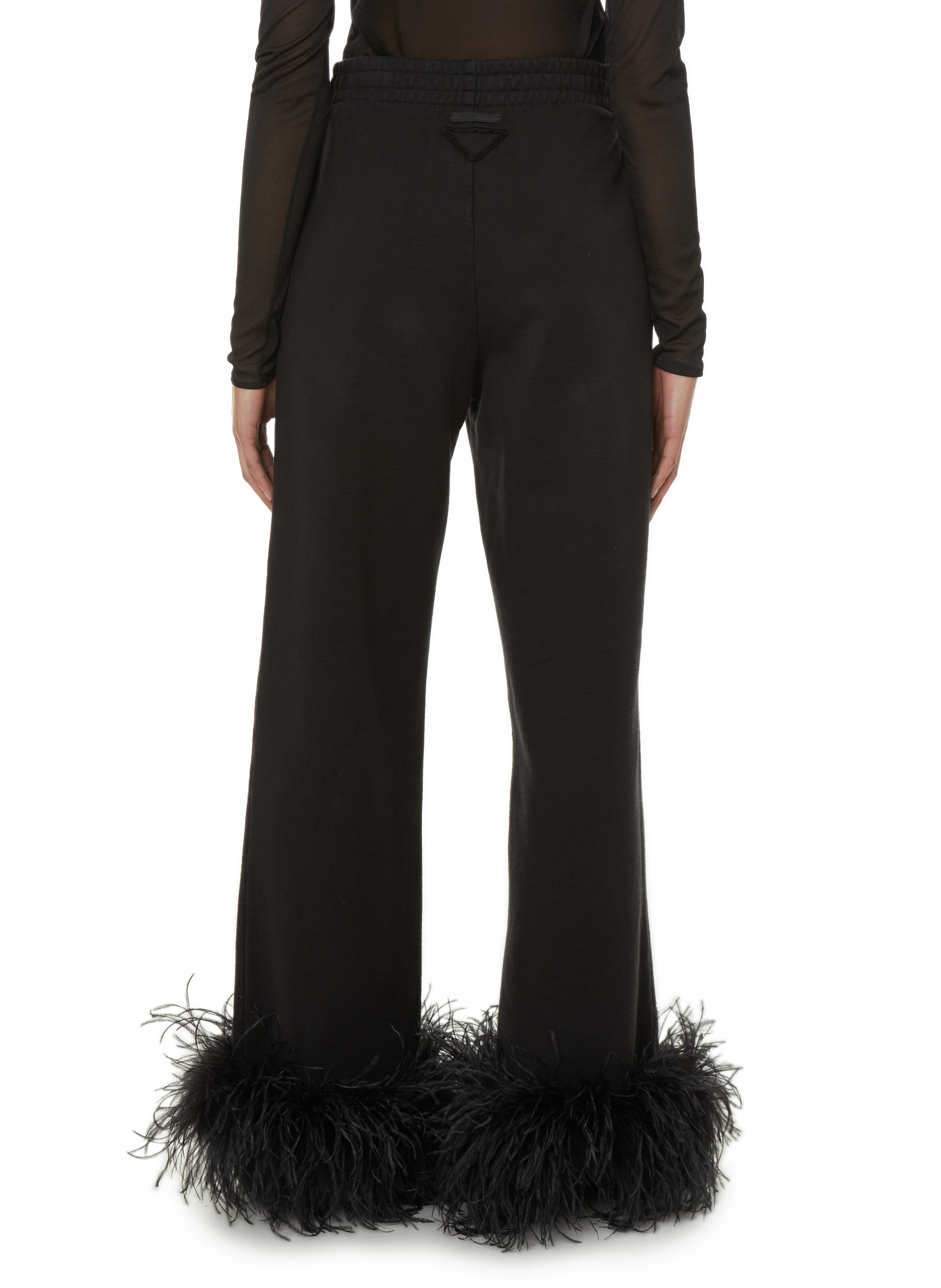 Joggers with feathers PRADA Black