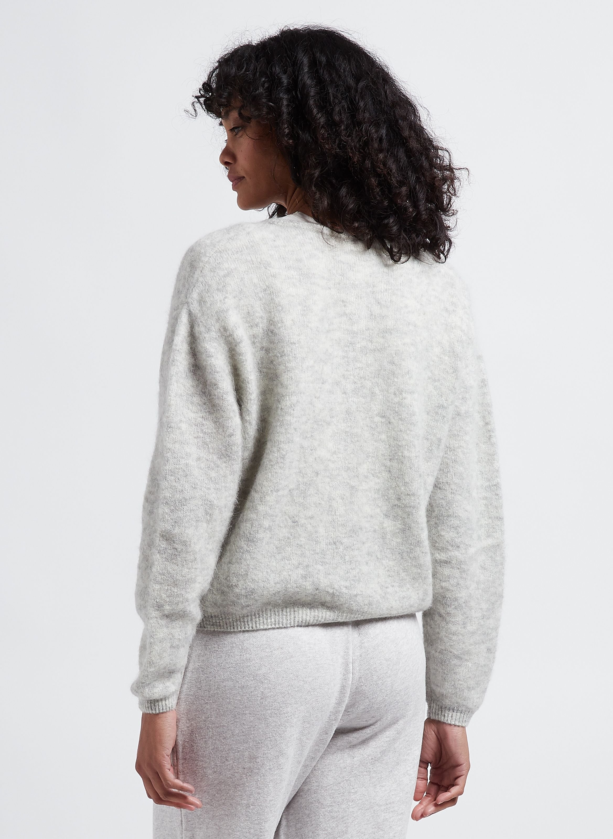 Gilet ample col rond en laine mélangée vitow AMERICAN VINTAGE Gris