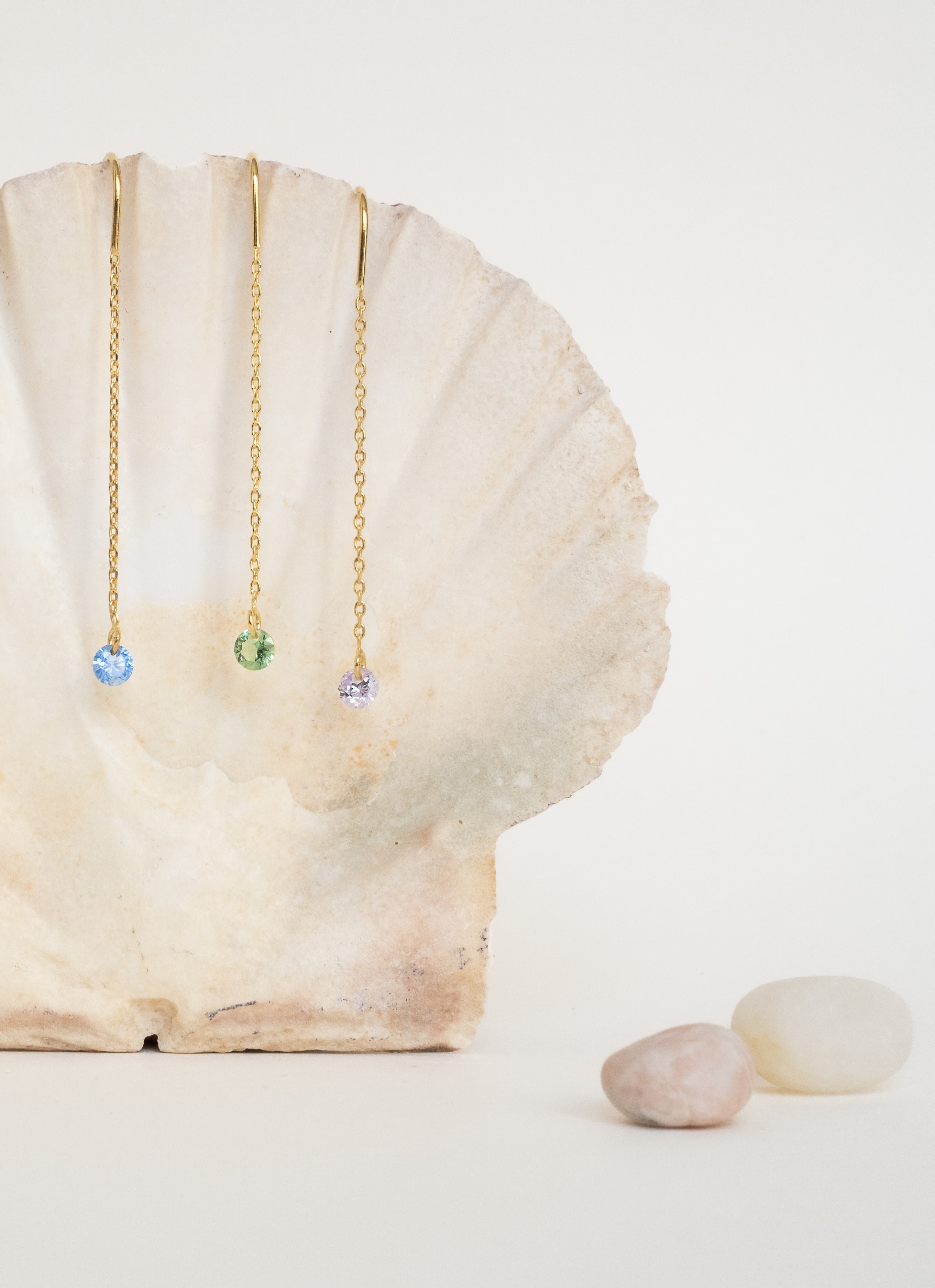 Boucles d'oreille aqua lavande plaqué or ANNA SOTTILOTTA Violet