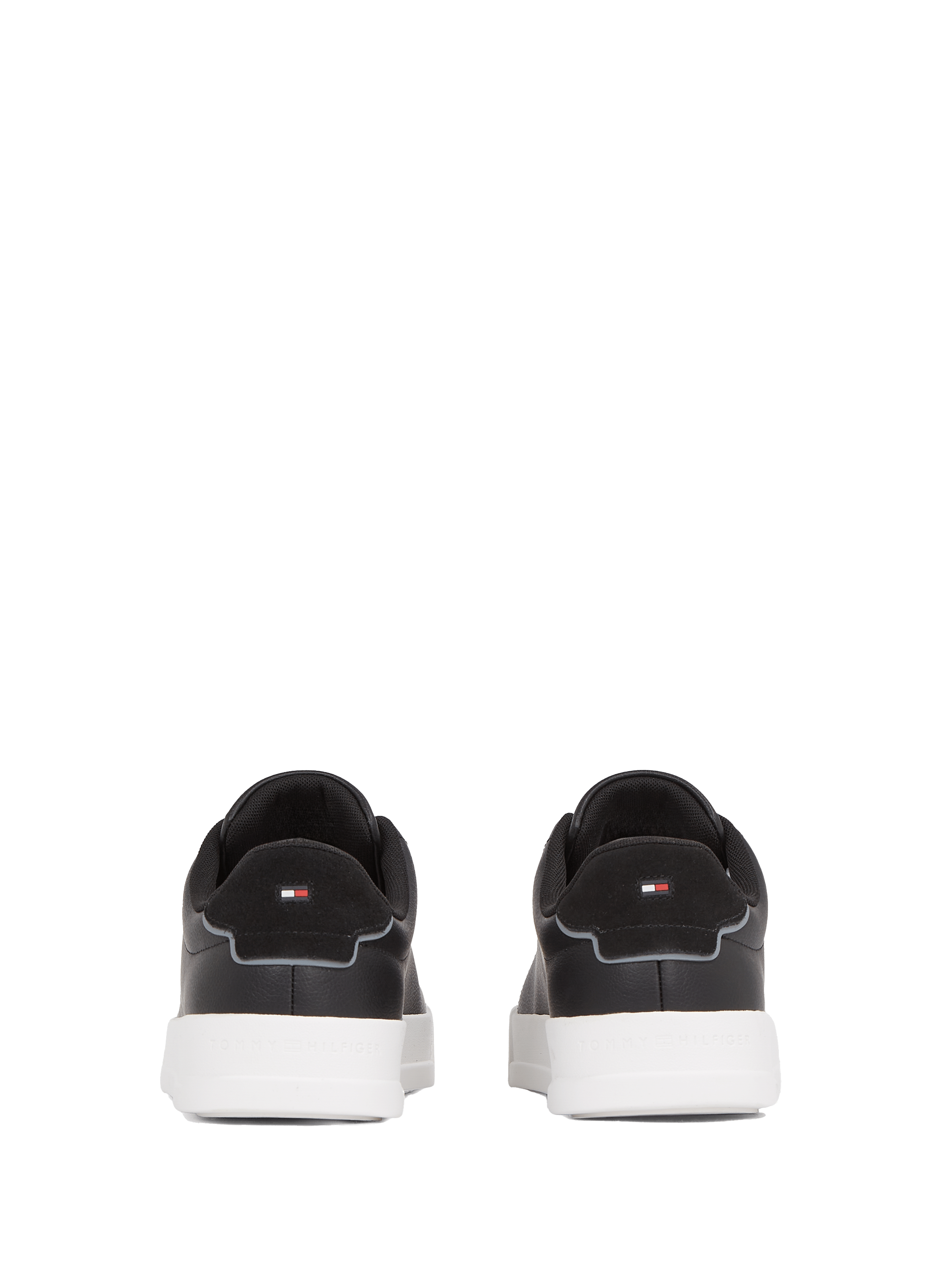 Grain effect leather sneakers TOMMY HILFIGER Black