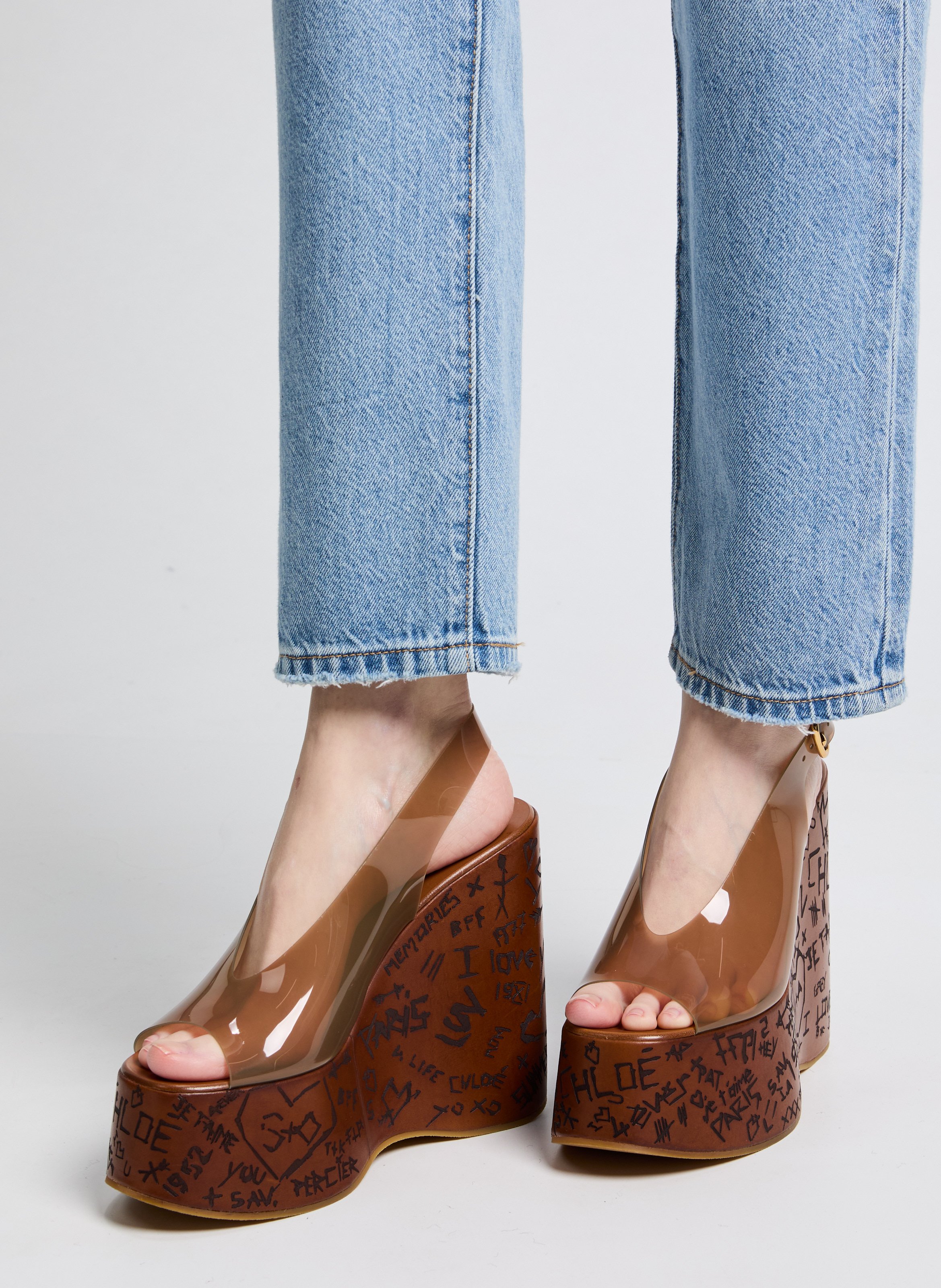 Maximes Wedge Heel Sandals CHLOÉ Brown