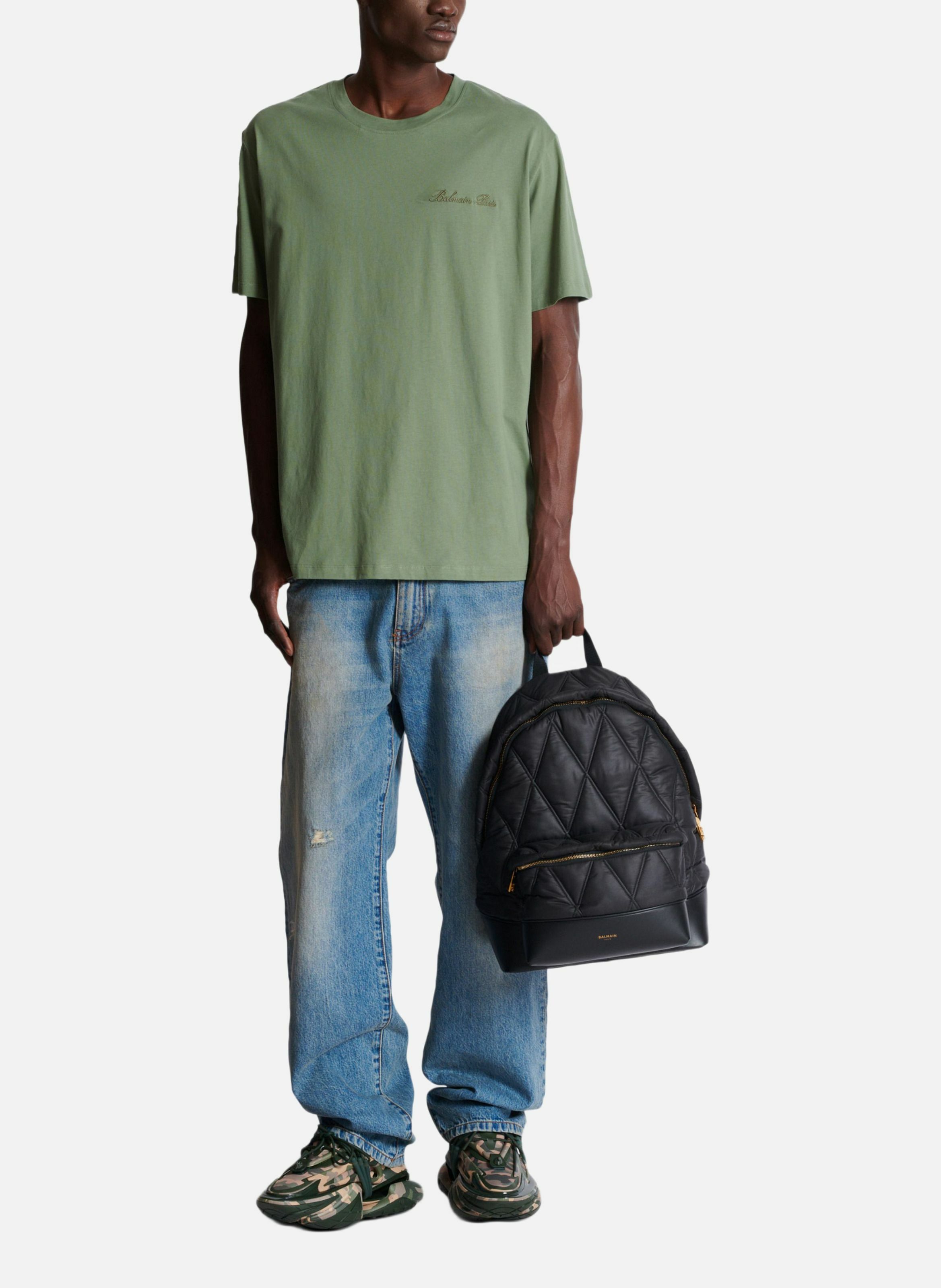 Jean loose en denim blue wash BALMAIN Bleu