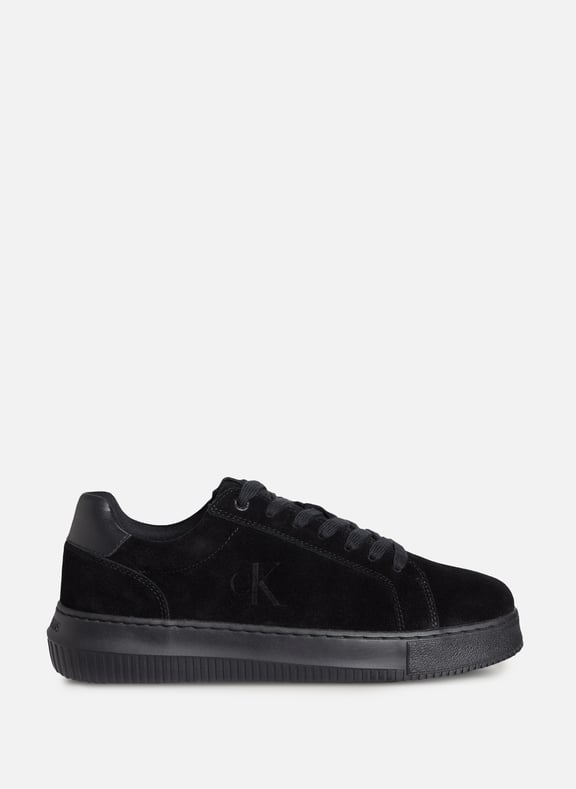 Sneakers with printed logo in suede leather Black by CALVIN KLEIN CALVIN KLEIN Sneakers with printed logo in suede leather Black