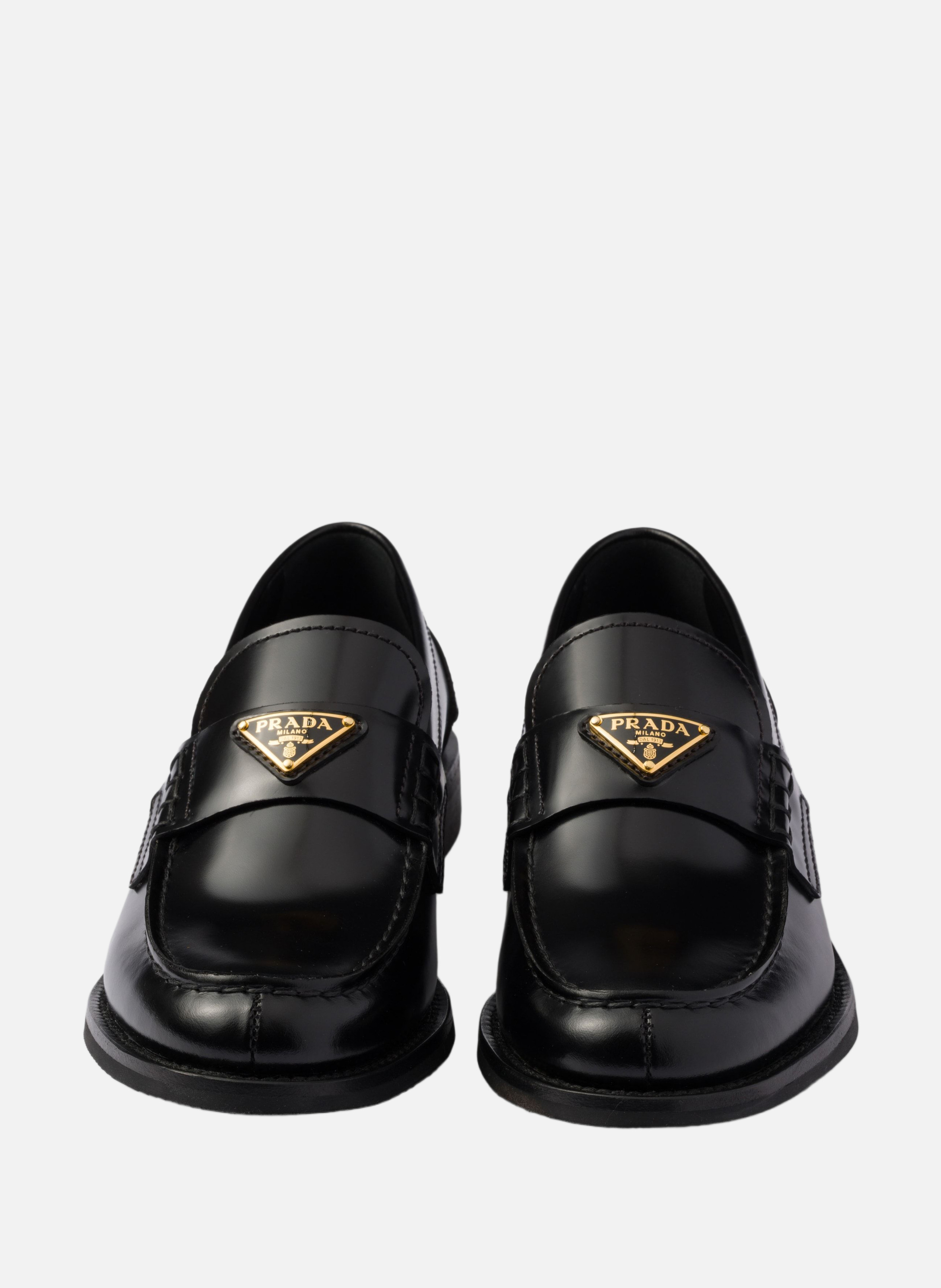 Mocassins en cuir brossé PRADA Noir
