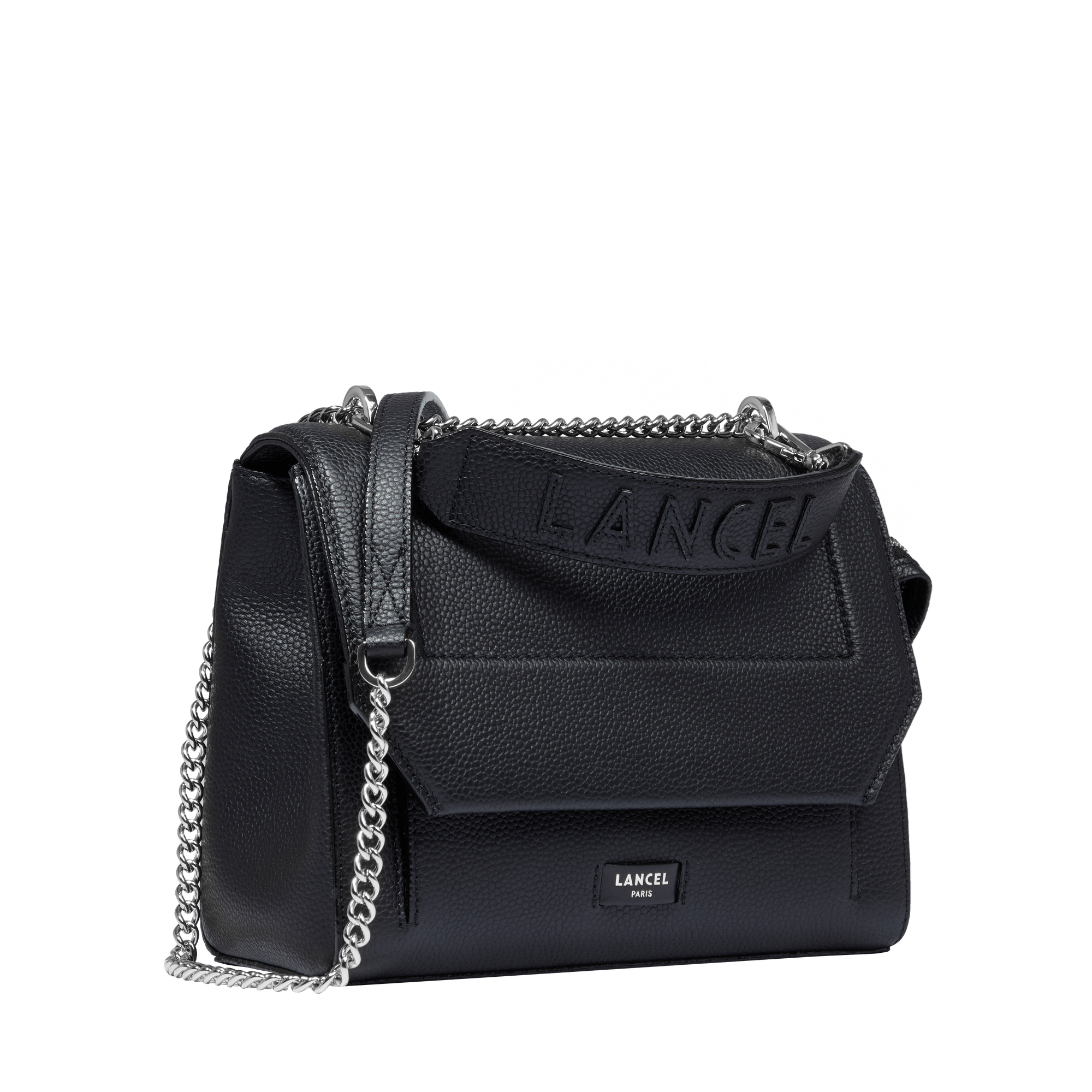 Sac rabat m ninon de lancel en cuir LANCEL Noir