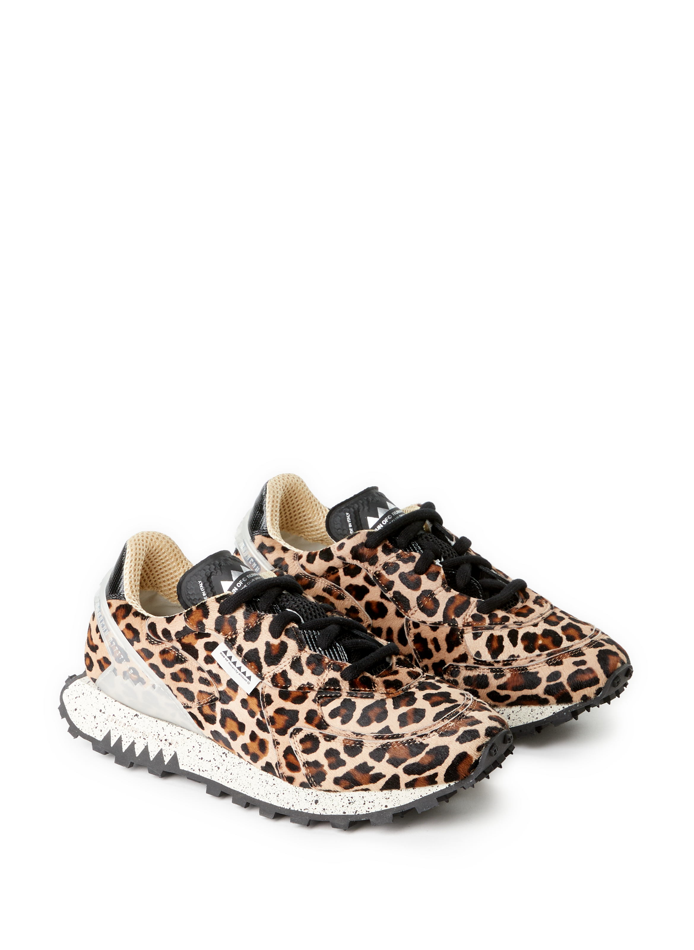 Serrated leather mixed sneakers RUN OF Multicolour