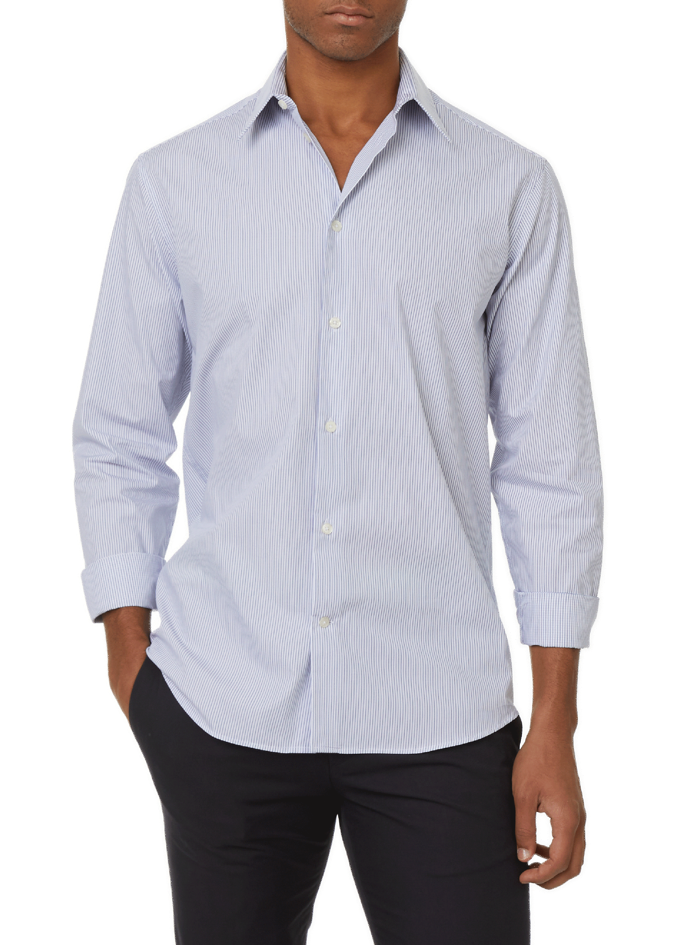 AU PRINTEMPS PARIS Chemise rayé en coton Bleu