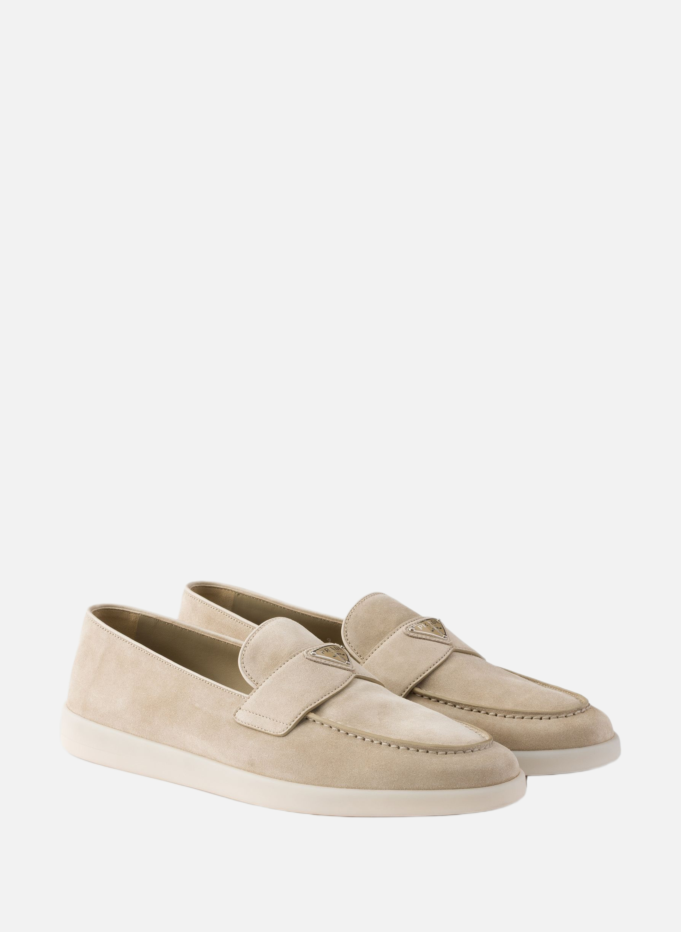 Mocassins en veau velours PRADA Beige