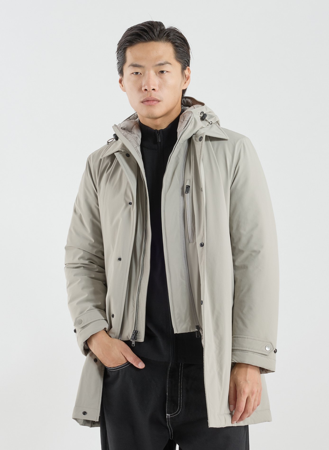 Parka mi-longue à doublure amovible  WOOLRICH Beige