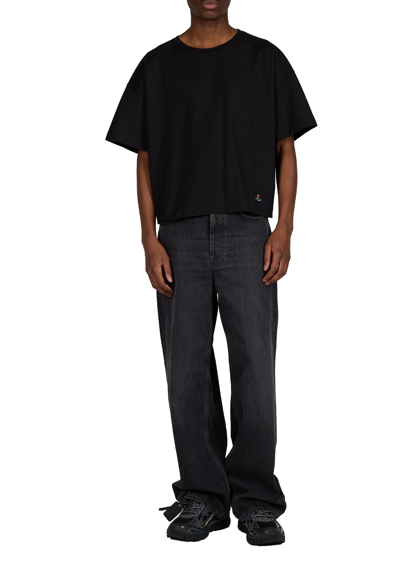 Large round neck cotton T-shirt VIVIENNE WESTWOOD Black