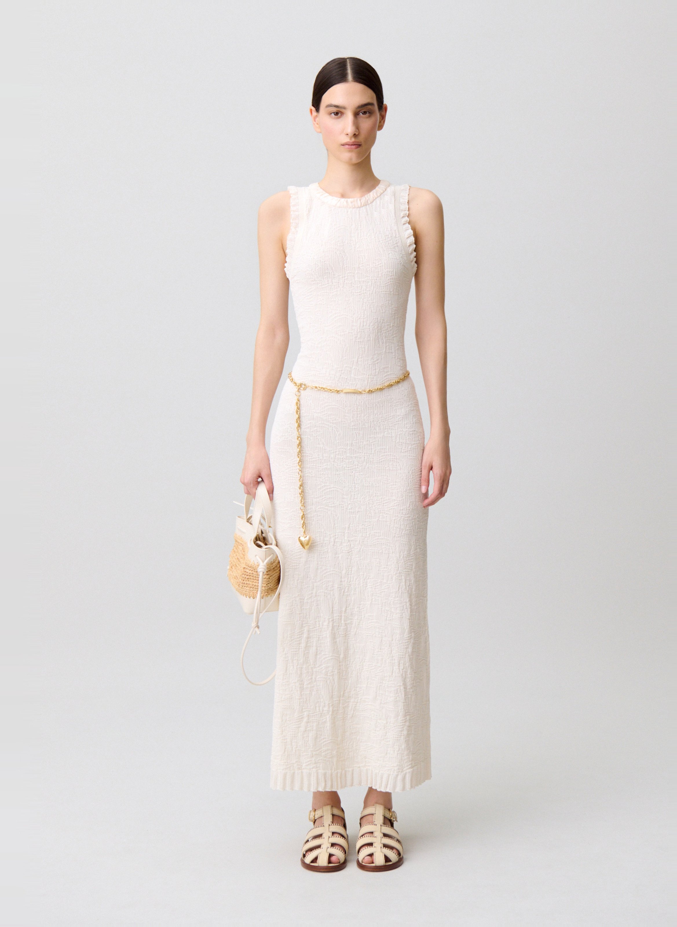 Robe midi col rond CLAUDIE PIERLOT Beige