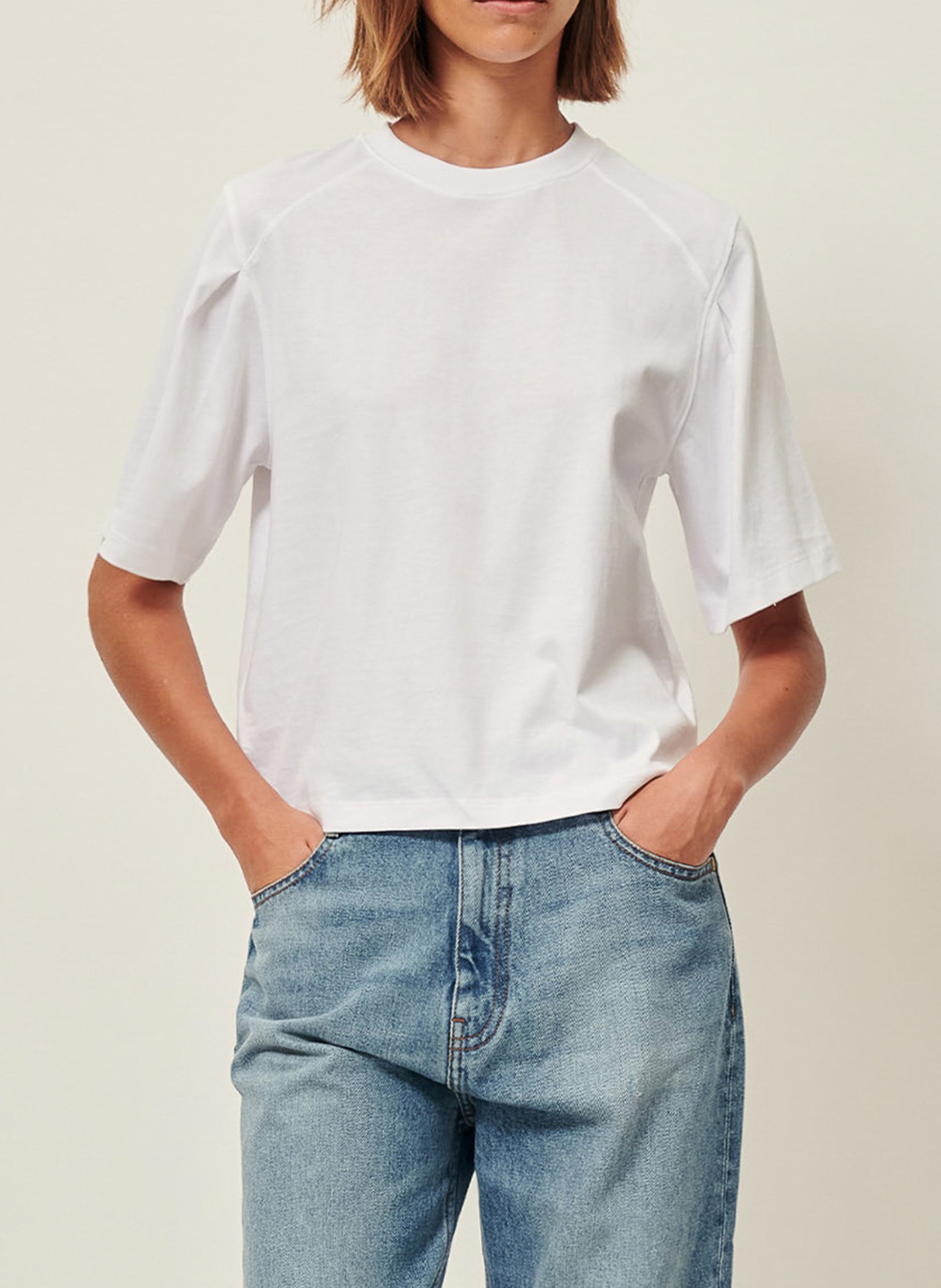 Tee-shirt col rond en coton doven SESSUN Blanc