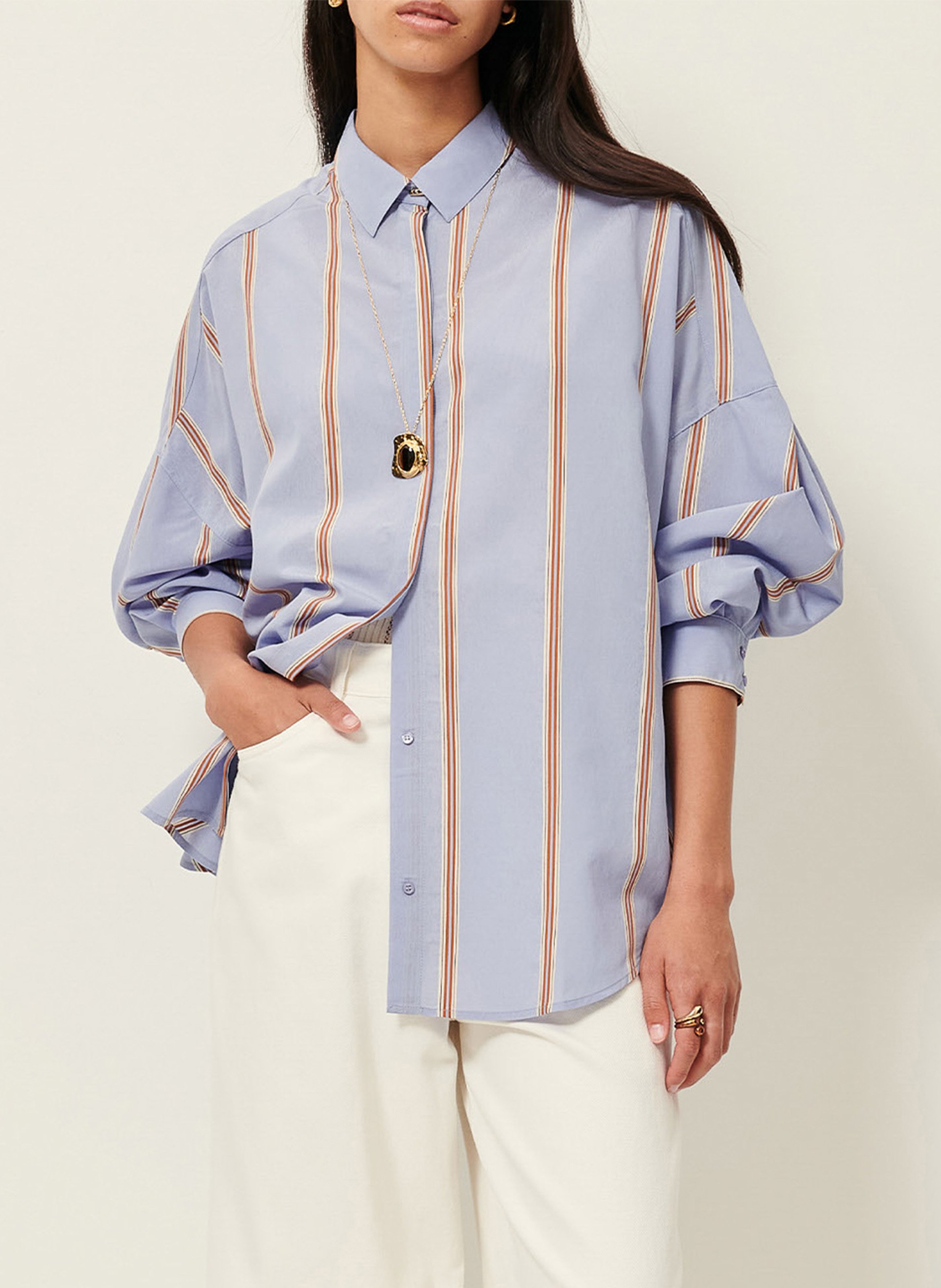 Chemise droite rayée celona SESSUN Bleu