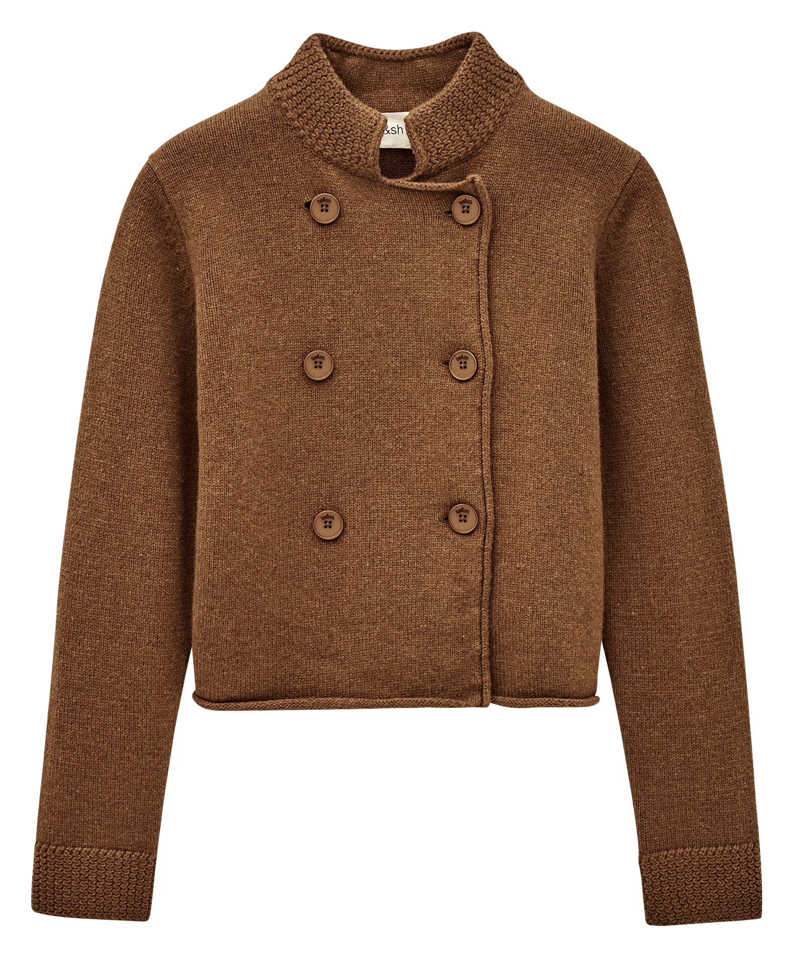 Gilet droit col montant en laine melodia BA&SH Marron