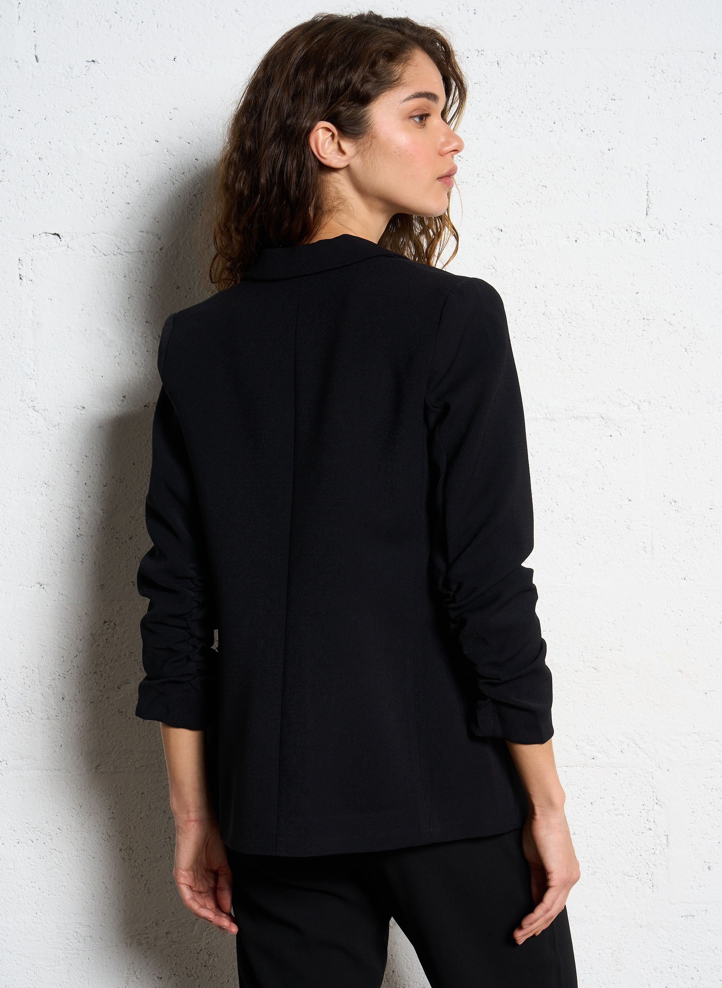 Veste col tailleur en crêpe IKKS Noir