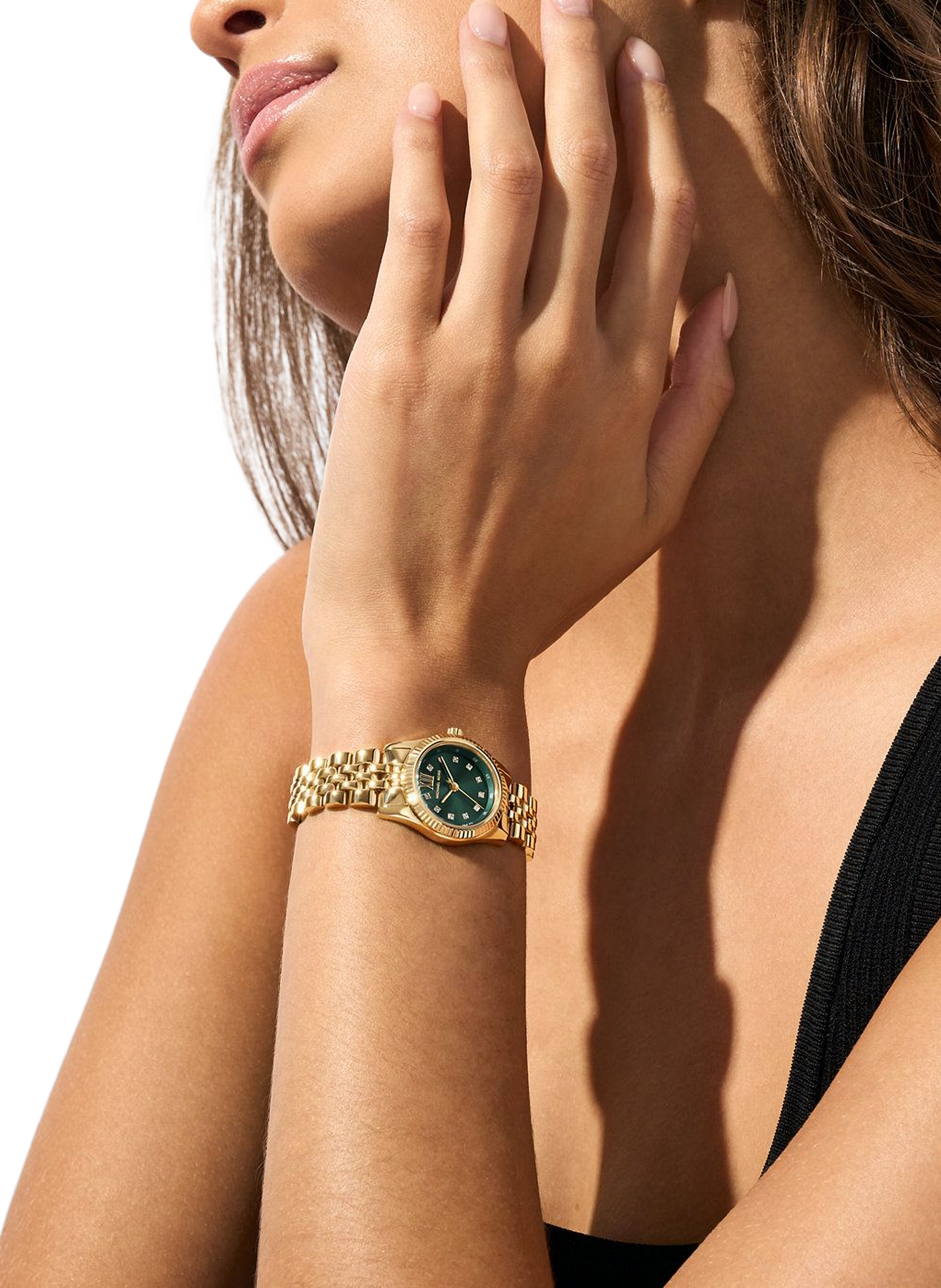 Montre quartz Petite Lexington en acier inoxydable MICHAEL KORS MONTRES Vert