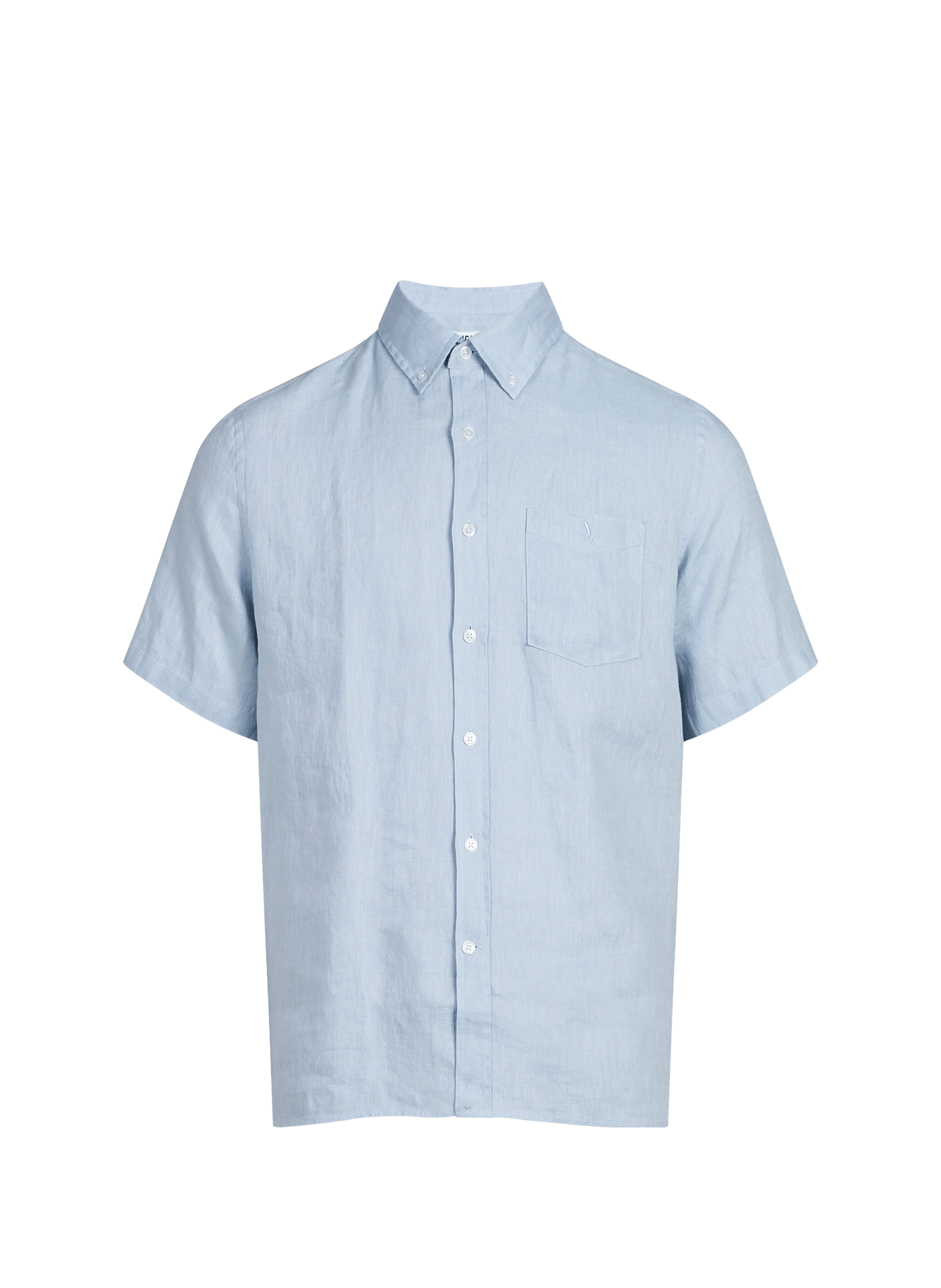 Chemise droite manches courtes en lin AIGLE Bleu