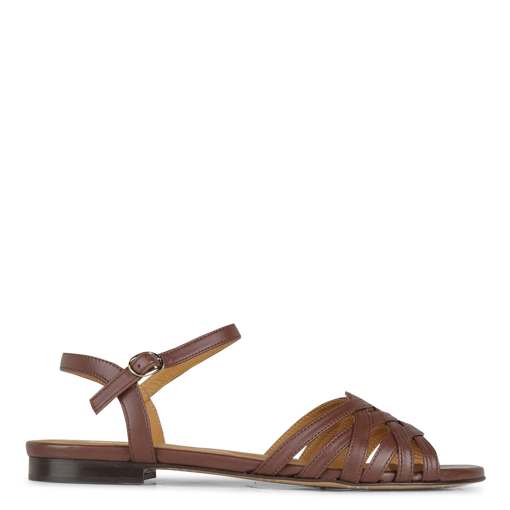 Sandales plates en cuir ellis BOBBIES Marron