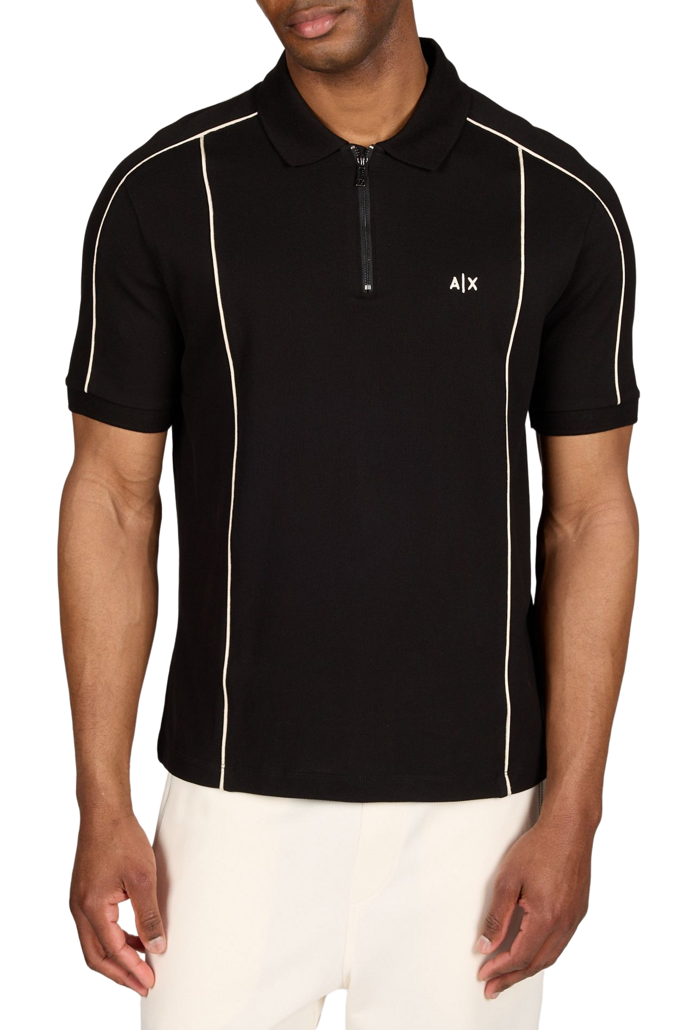 Short-sleeved polo in piqué cotton ARMANI EXCHANGE Black