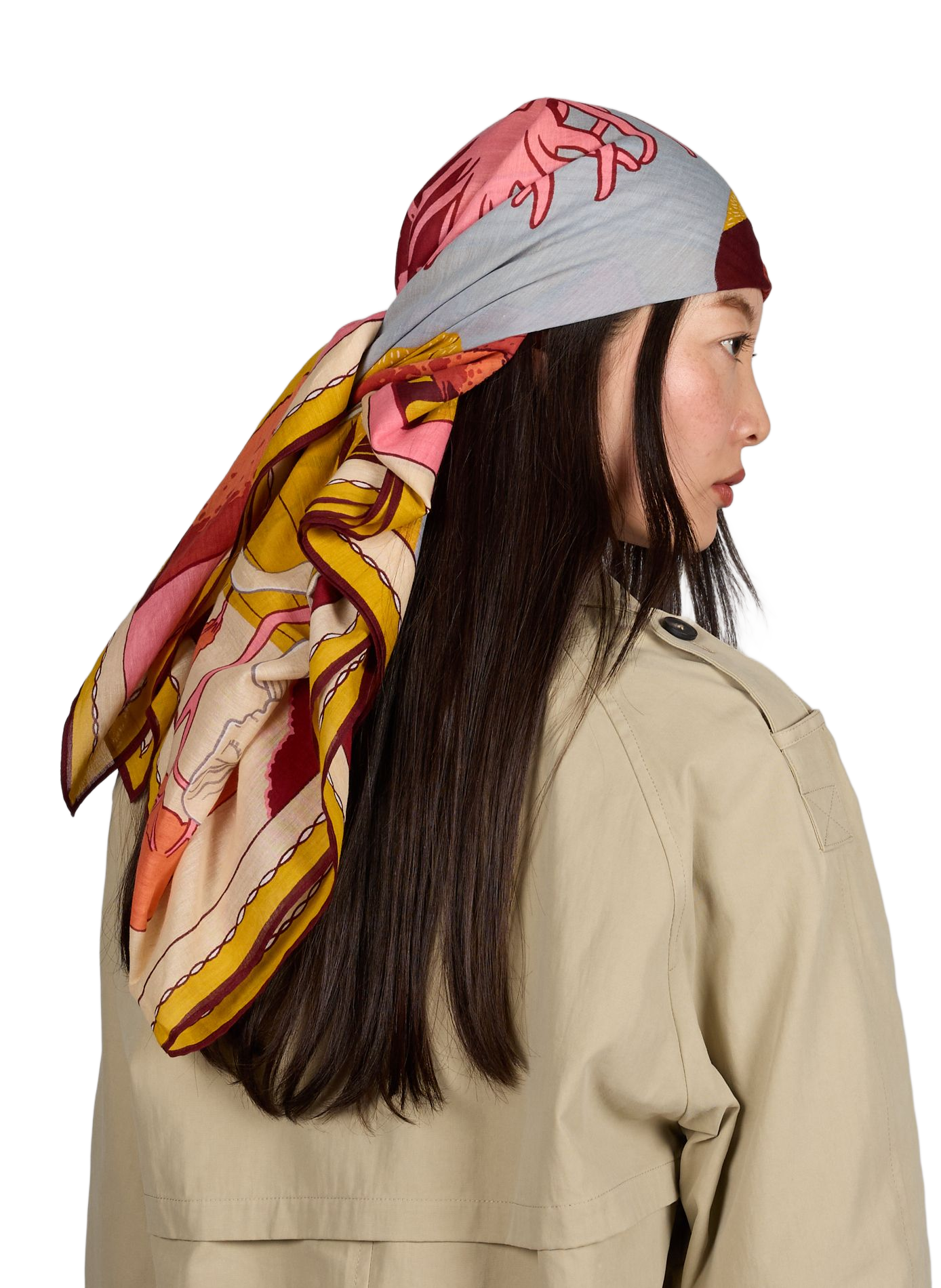 Foulard imprimé en coton INOUITOOSH Jaune