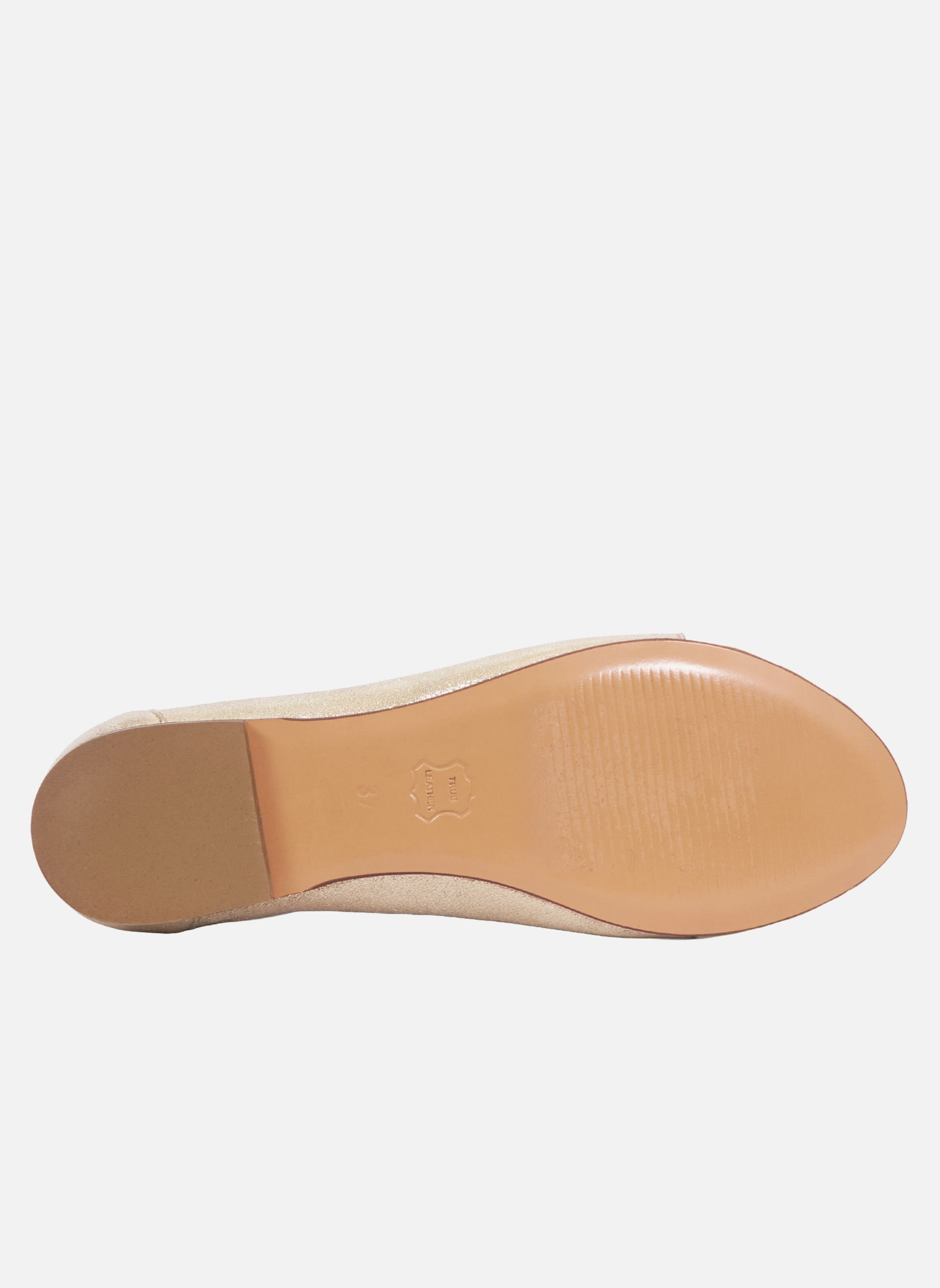 Ballerines brides manon cuir métallisé JULES & JENN Doré