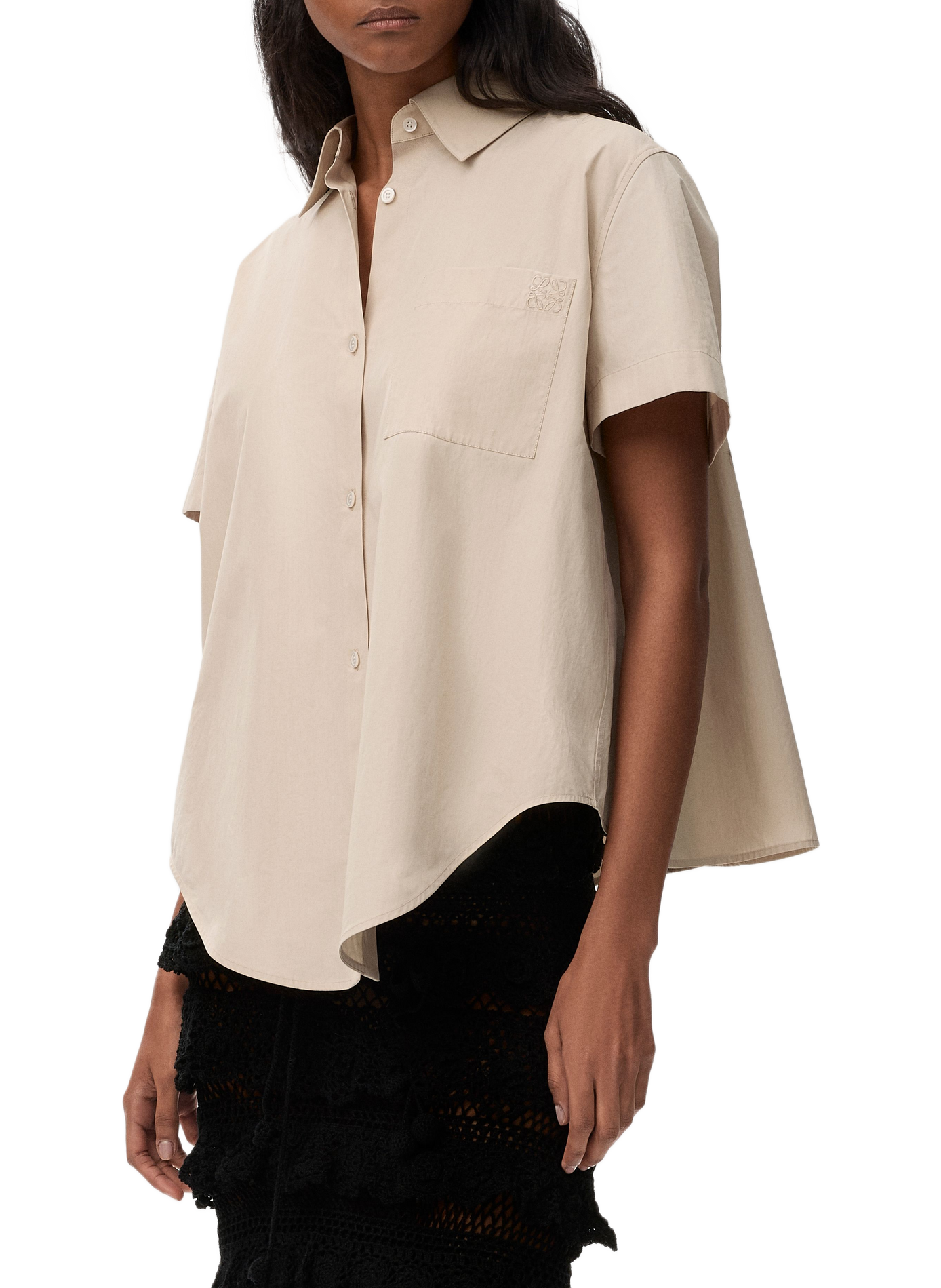 Short-Sleeve Cotton Shirt LOEWE Beige