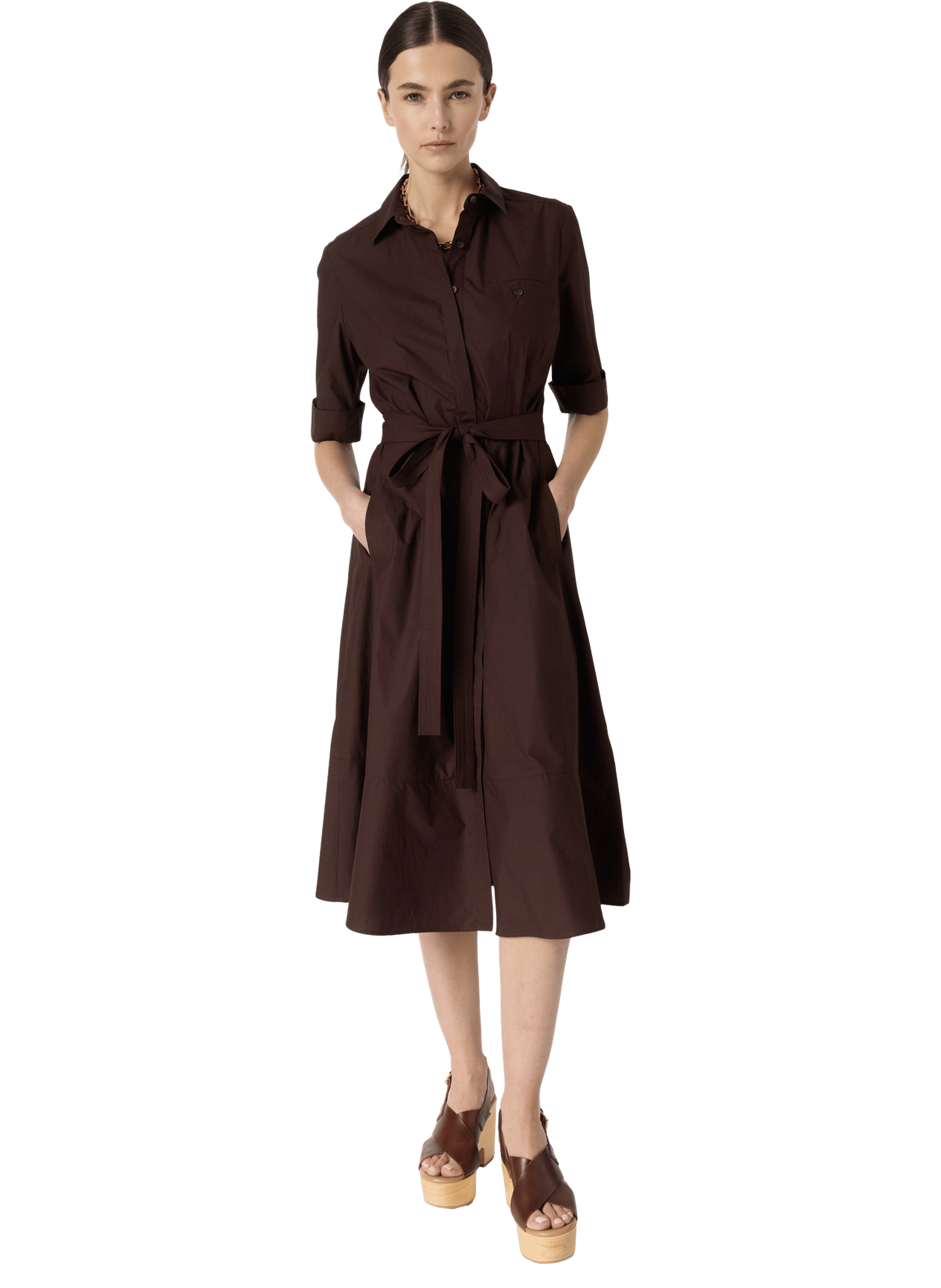 Robe chemise en coton - rana GERARD DAREL Marron