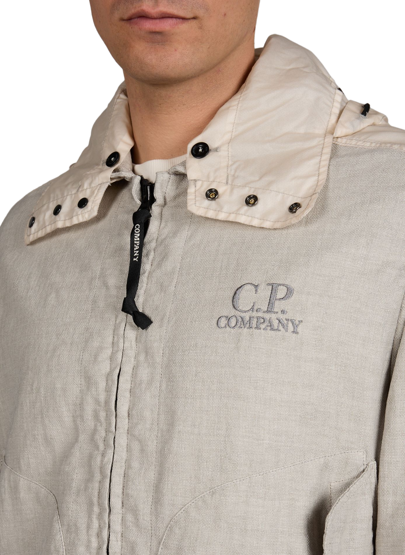 Zip-up jacket with removable hood CP COMPANY Grey