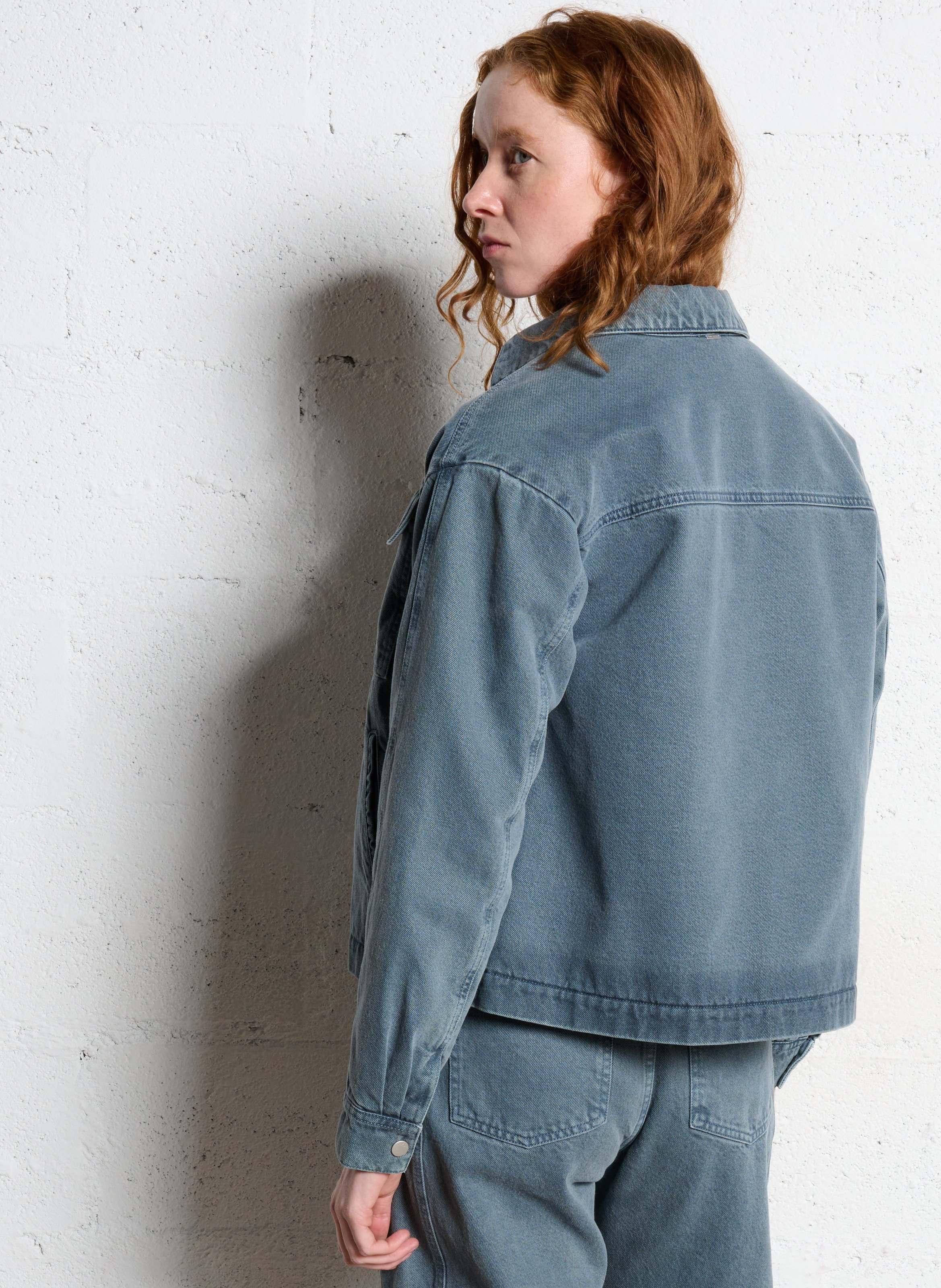 Veste en jean oversize en coton IKKS Bleu