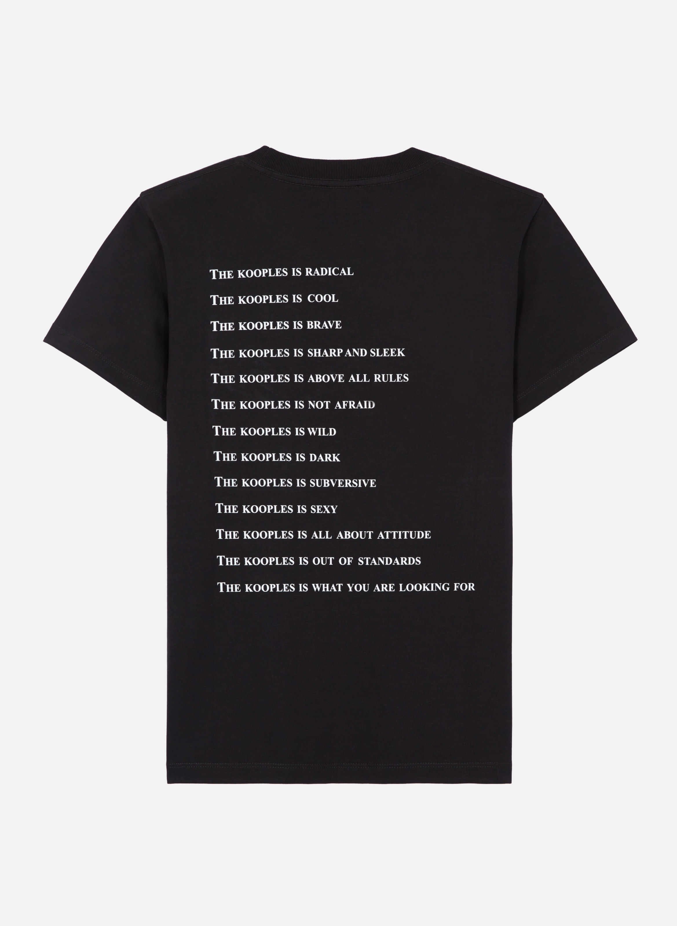 T-shirt en coton what is avec strass THE KOOPLES Noir
