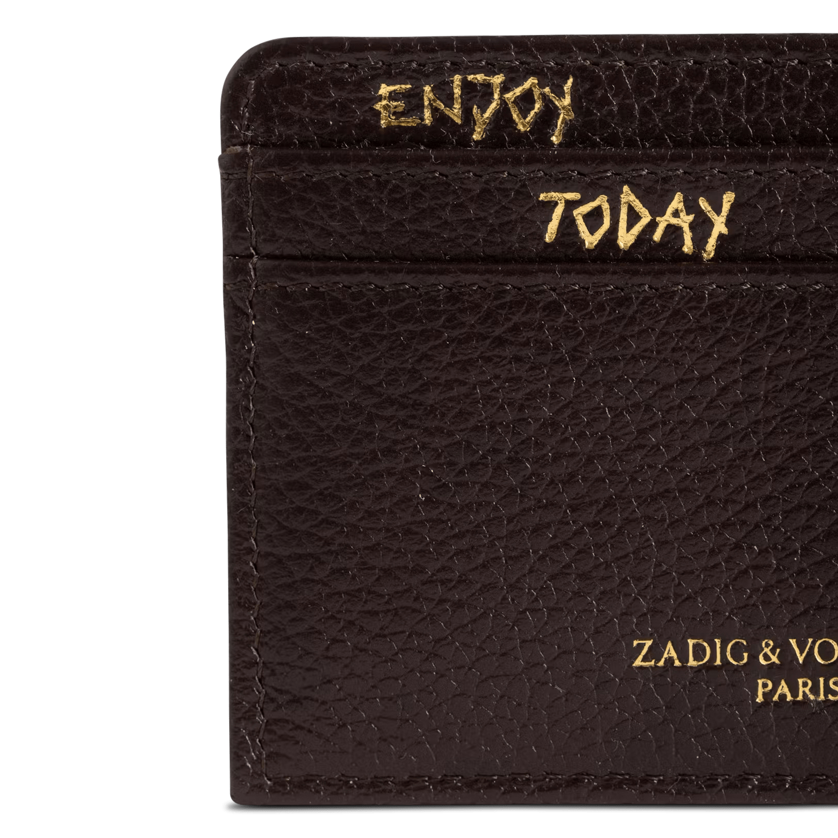 Lederen kaarthouder zv pass ZADIG&VOLTAIRE Bruin