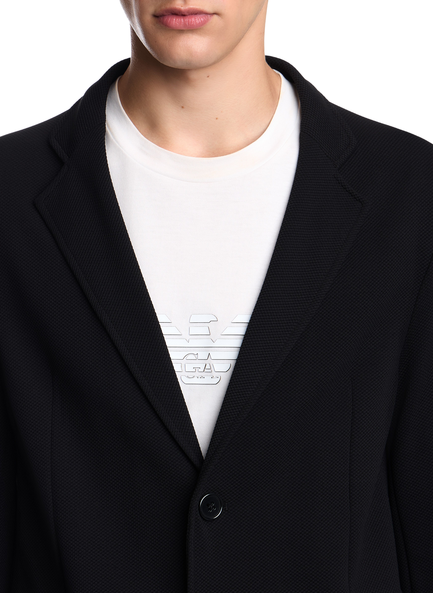 Straight fit jersey blazer | Black EMPORIO ARMANI Men