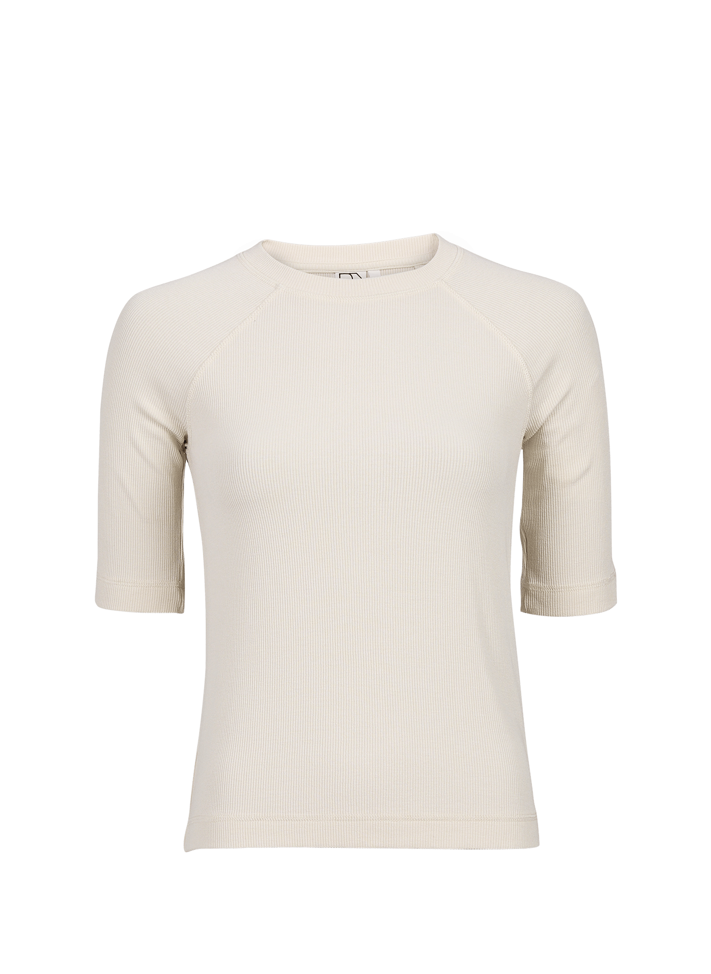 Gerade geschnittenes geripptes T-Shirt ROUGE EDIT Beige