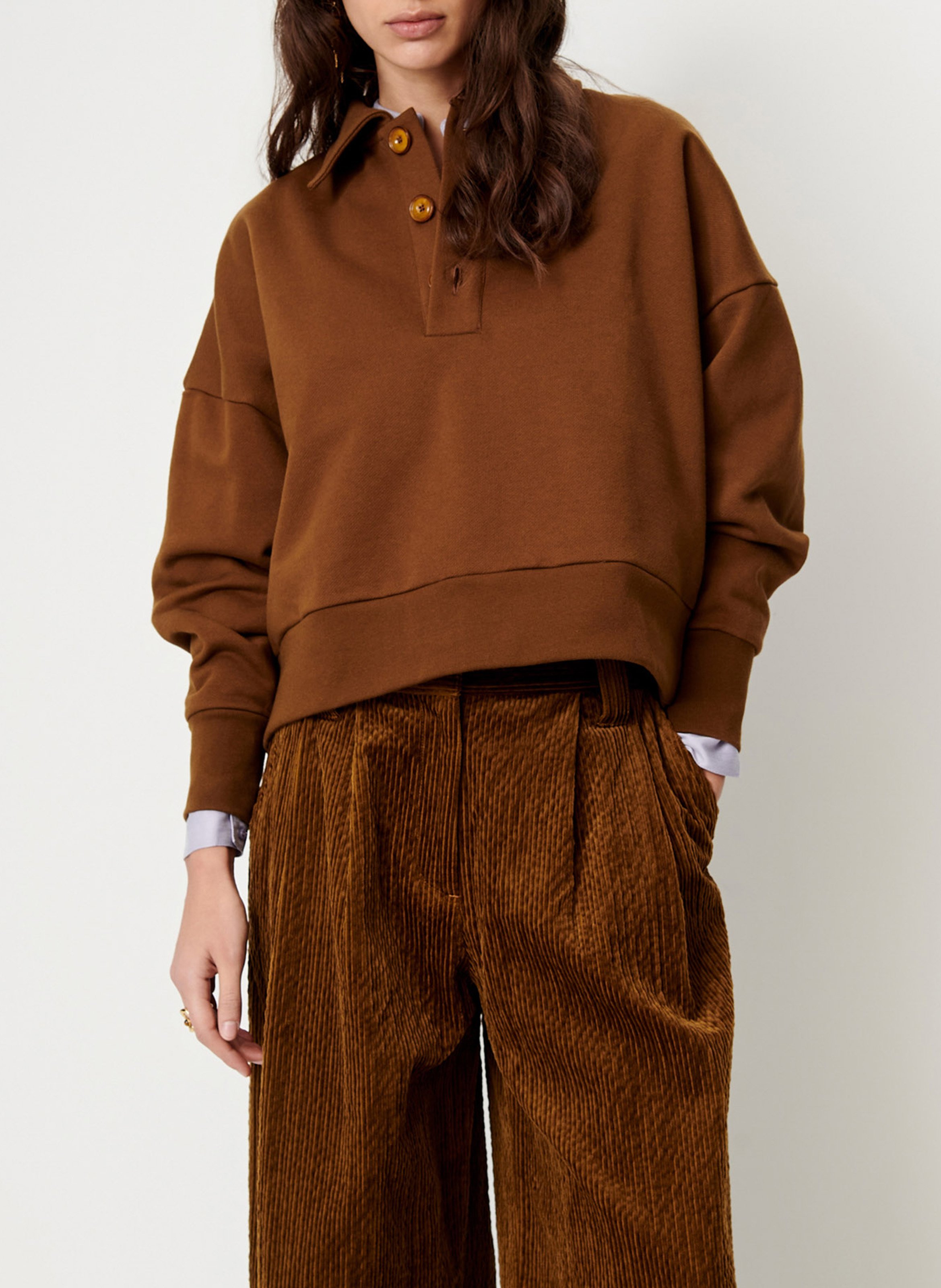 Sweat oversize en coton blove SESSUN Marron
