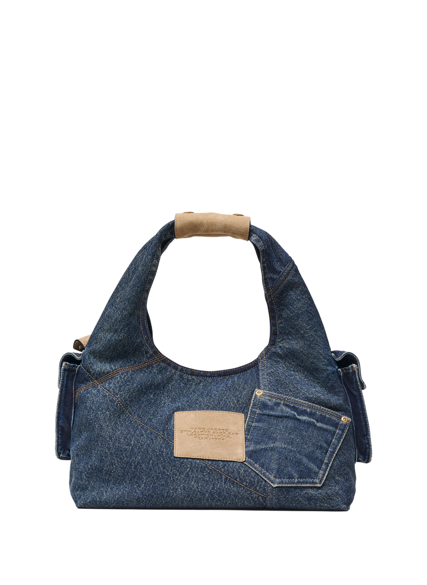 Tasche aus Baumwoll-Denim und Wildleder im Cargo-Stil MARC JACOBS Blau