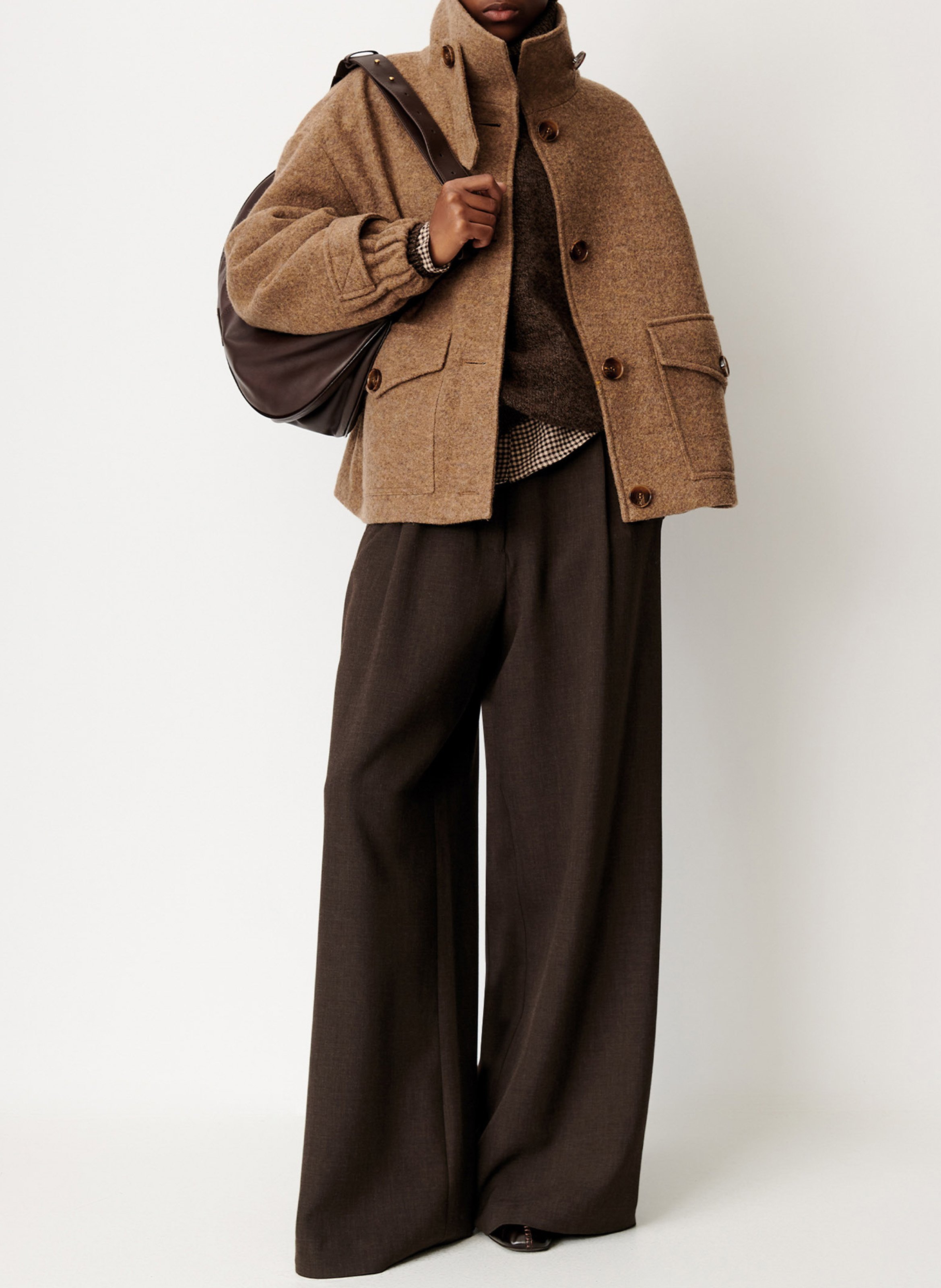 Manteau ample uni en laine hattson SESSUN Beige