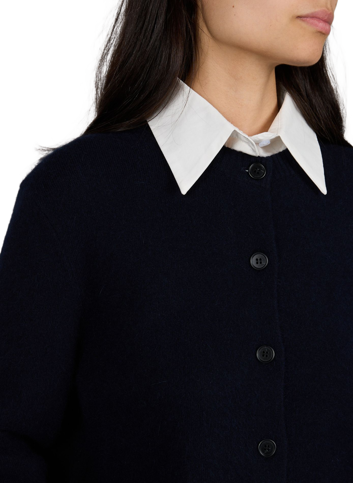 Straight cardigan with shirt collar ARTLOVE Blue