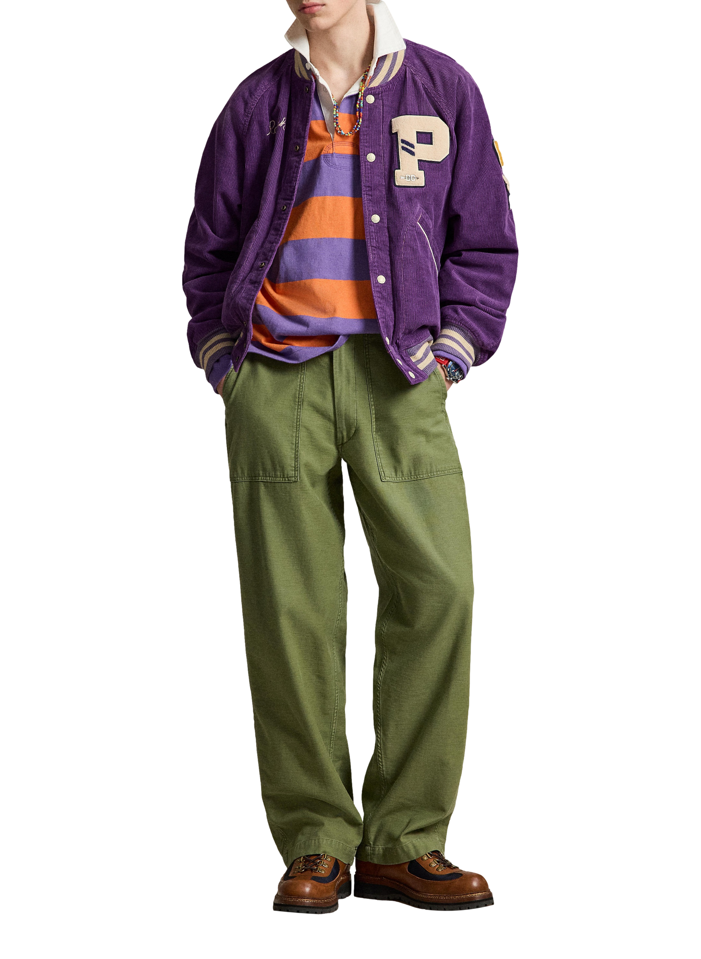 Blouson ample col rond en coton POLO RALPH LAUREN Violet