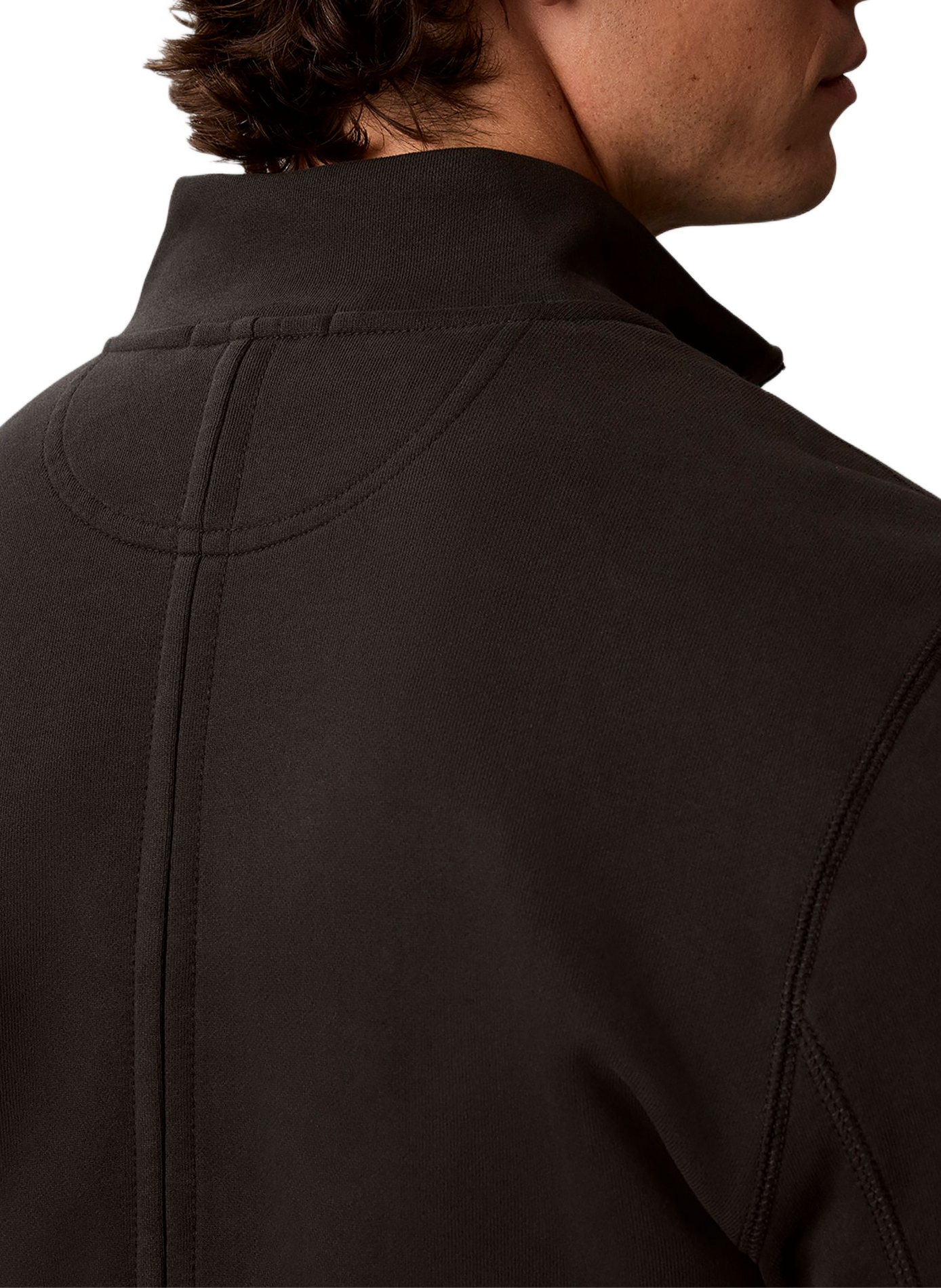 Pull droit à col zippé en coton mélangé CALVIN KLEIN Schwarz