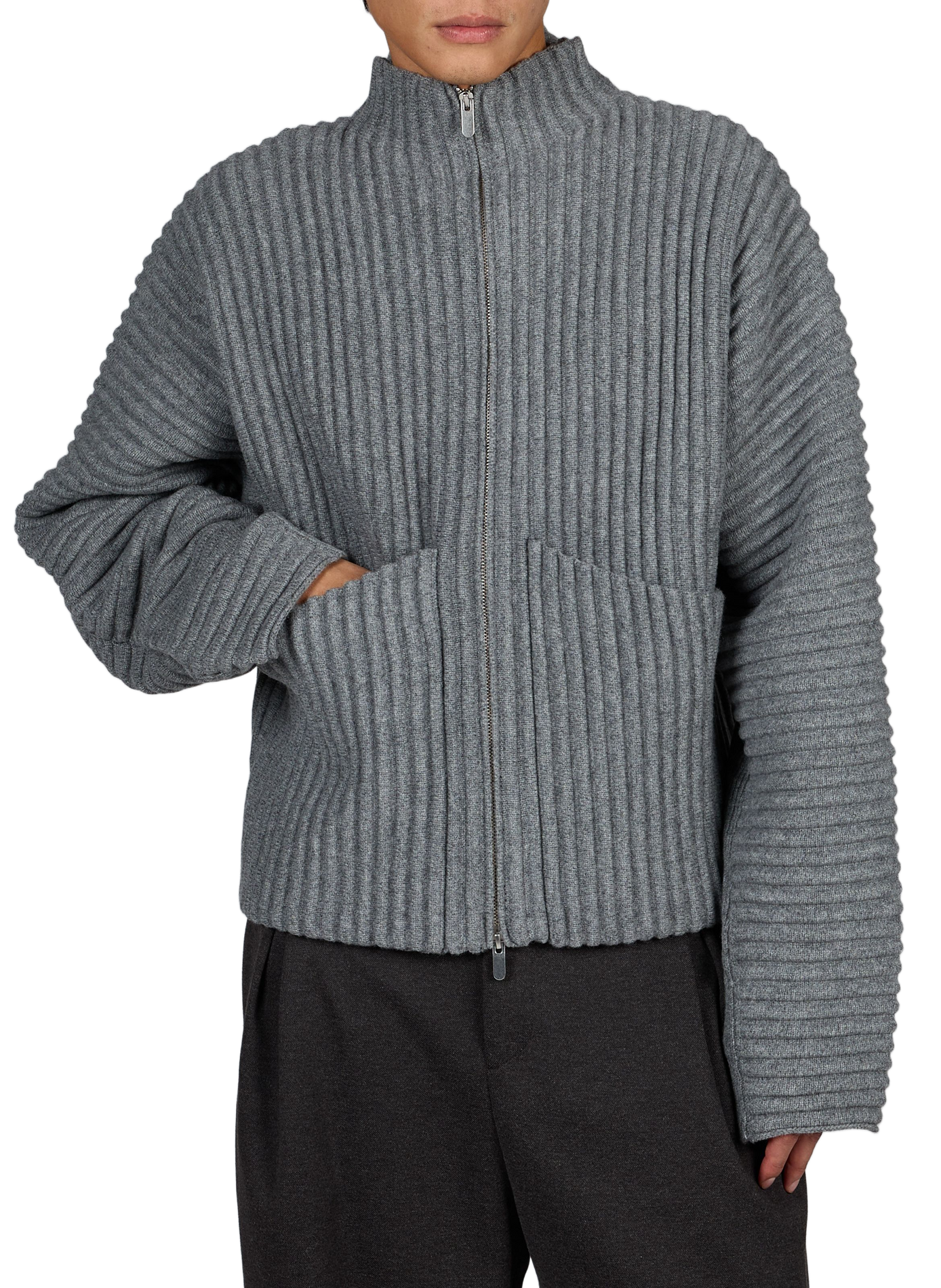 Oversized wool cardigan SEVENTH Grey