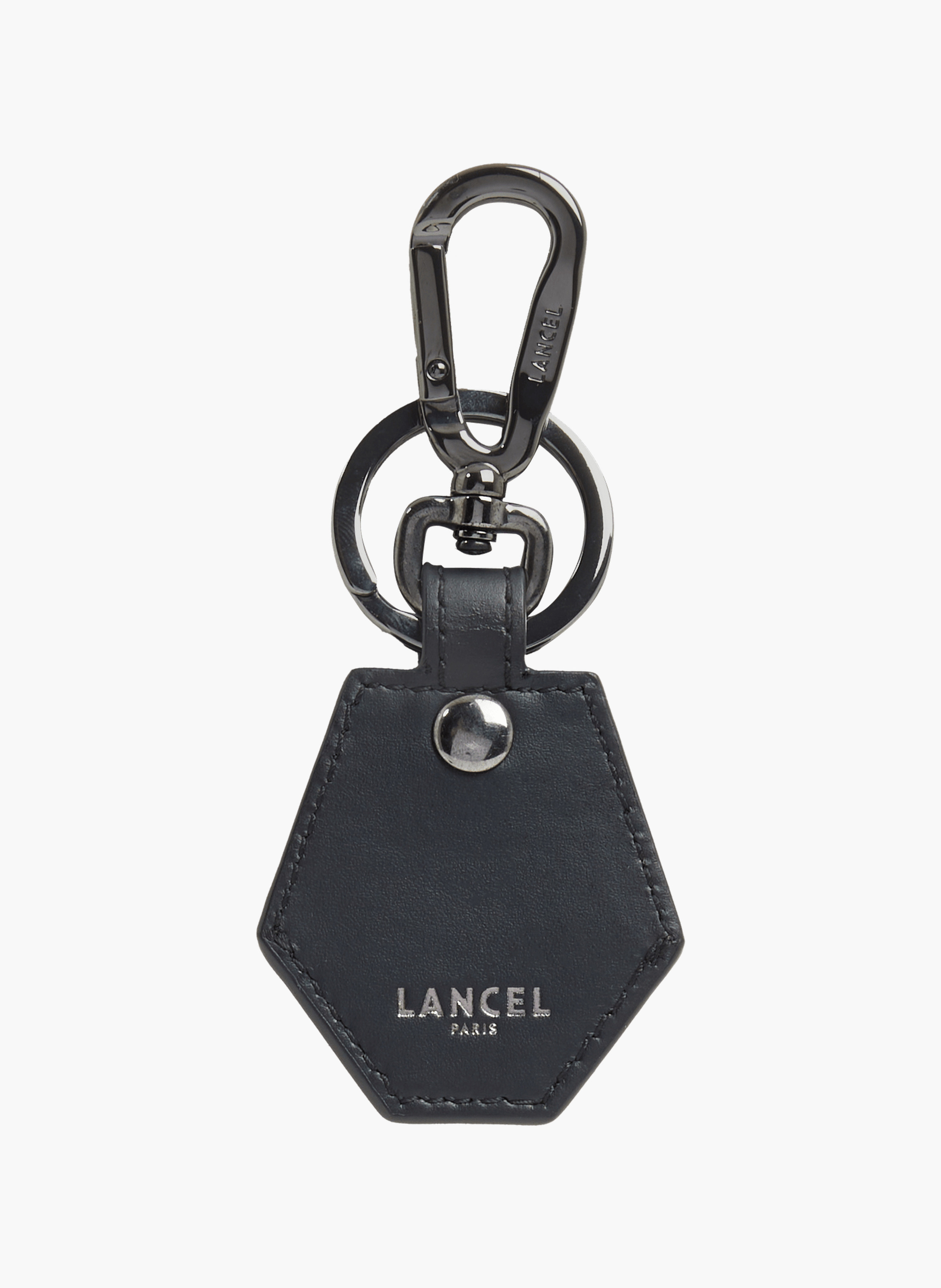 Hightech Airtag in glad kalfsleer & metaal LANCEL Zwart