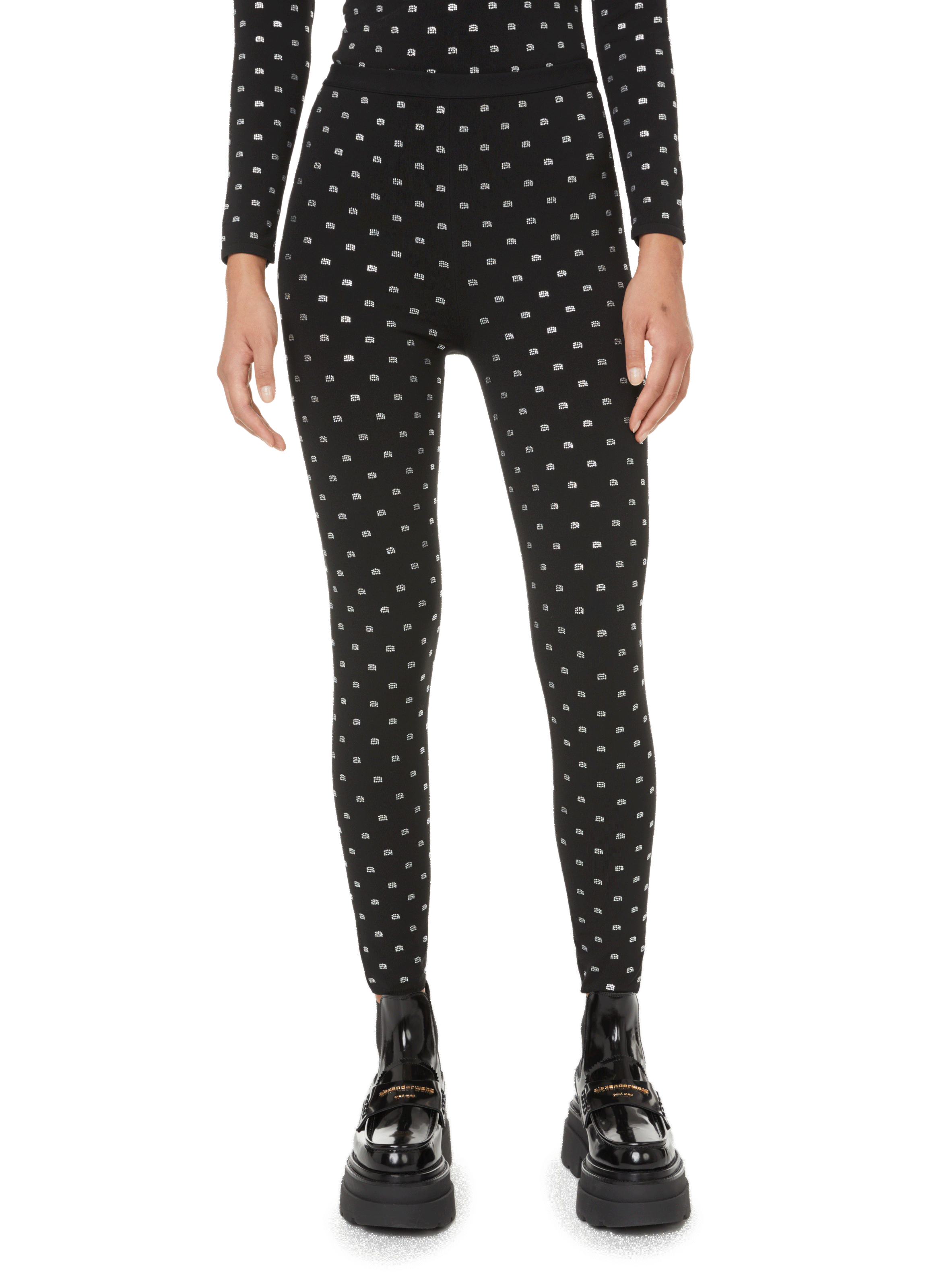 Rhinestone leggings ALEXANDER WANG Black