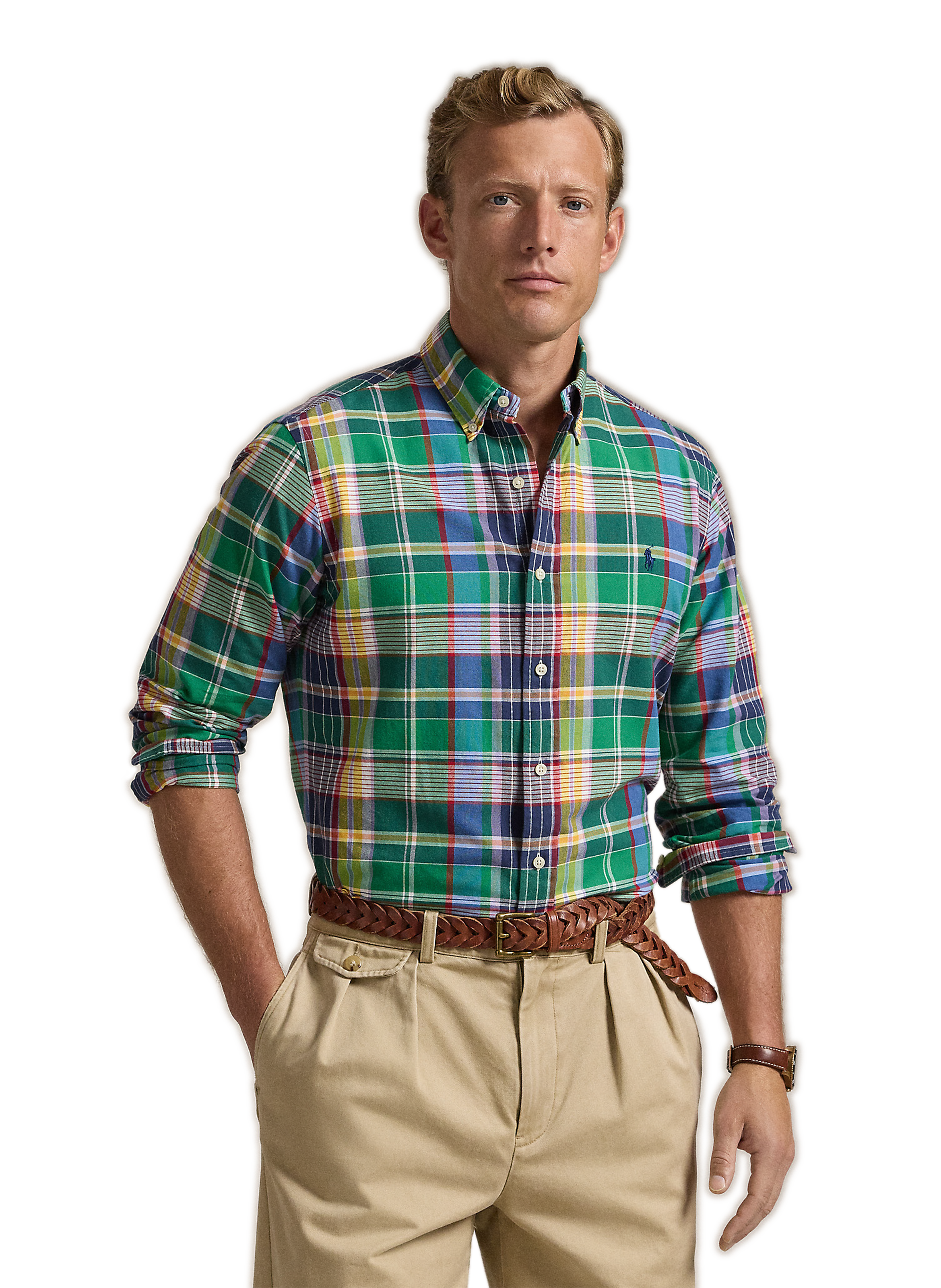 POLO RALPH LAUREN Chemise à carreaux en coton  Vert