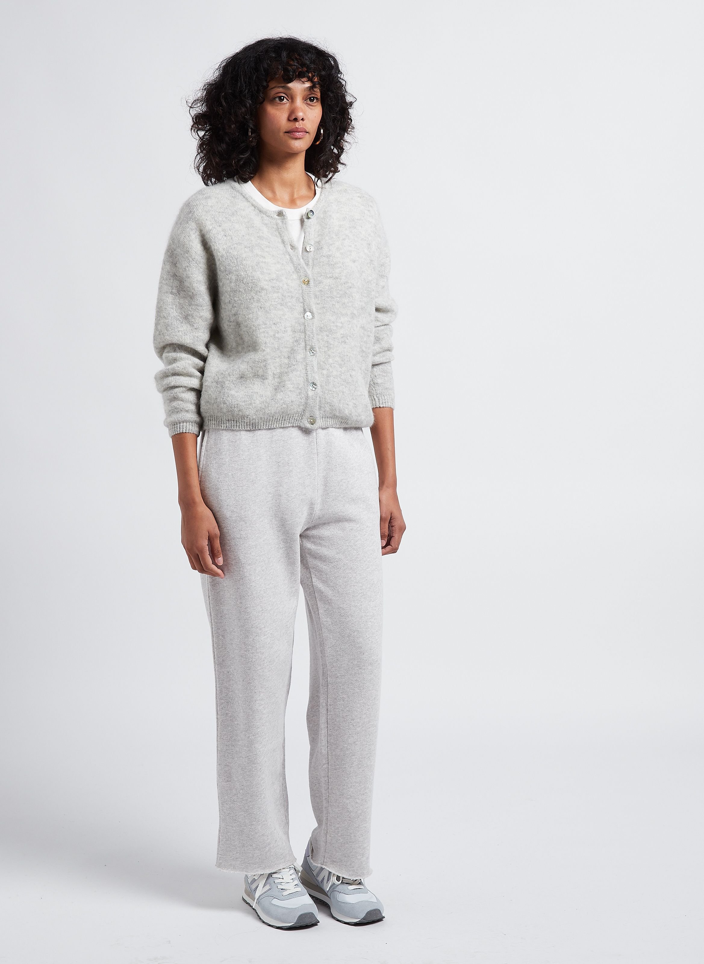 Gilet ample col rond en laine mélangée vitow AMERICAN VINTAGE Gris