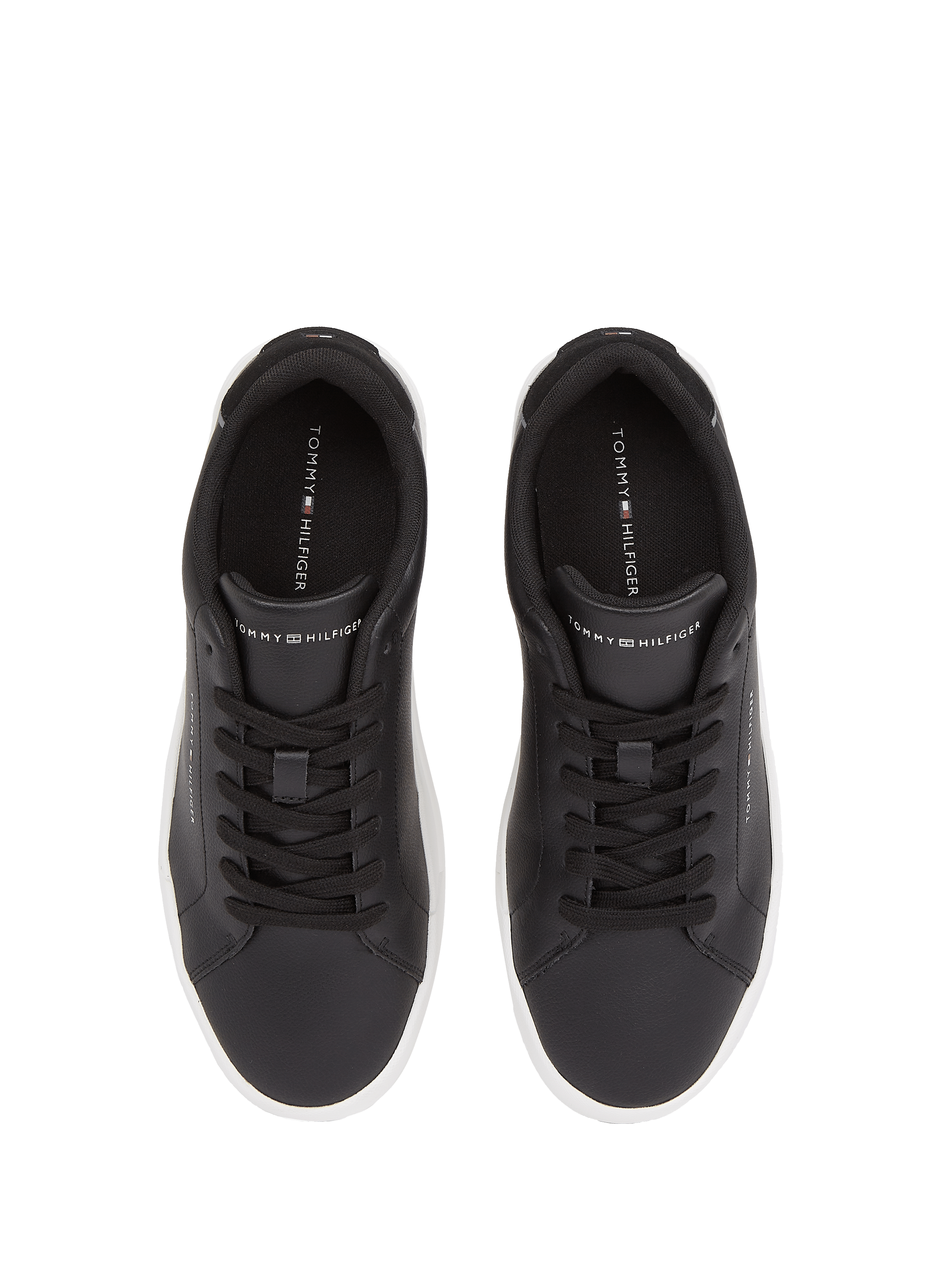 Grain effect leather sneakers TOMMY HILFIGER Black